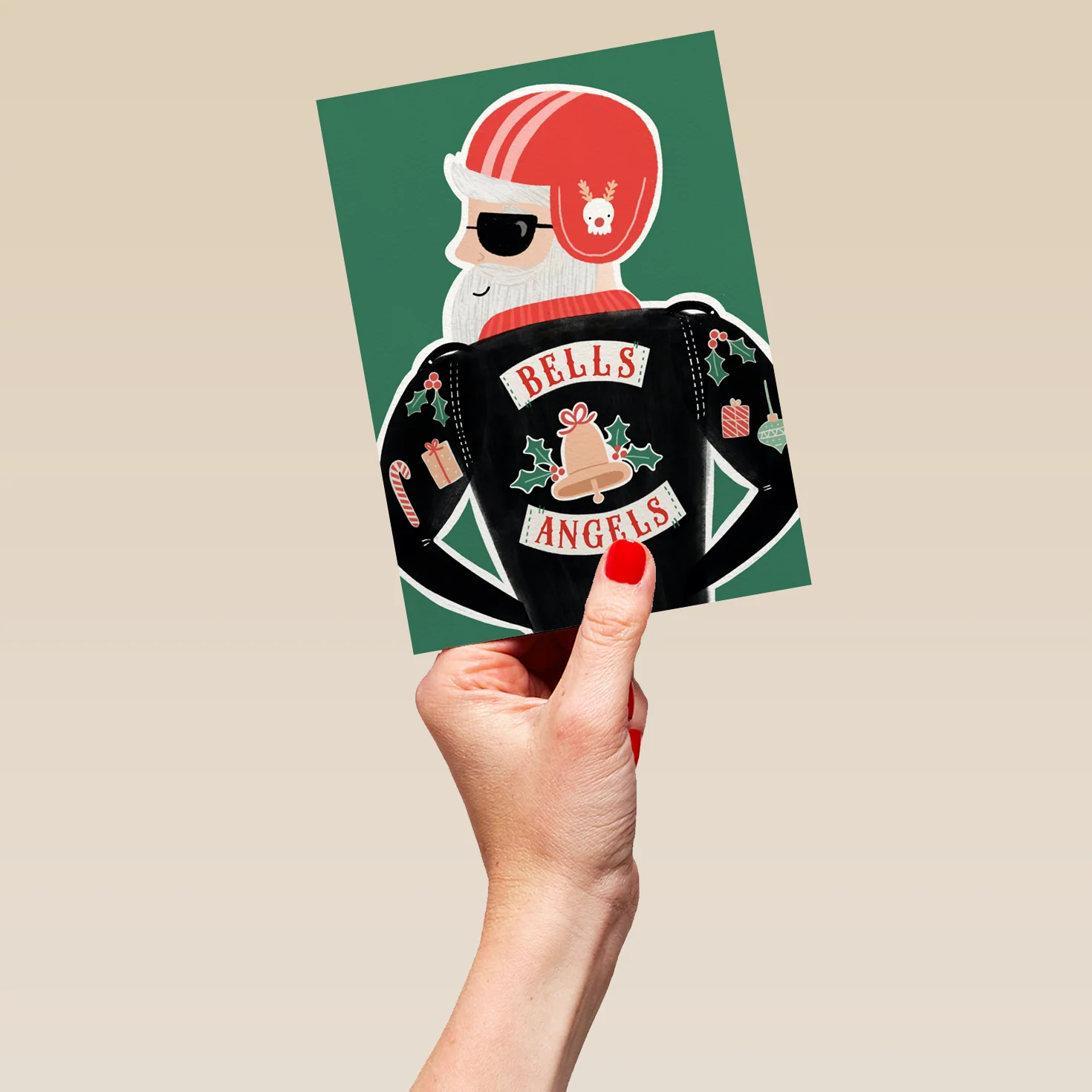 Personalised Bells Angels Biker Santa Christmas Card - Image 5