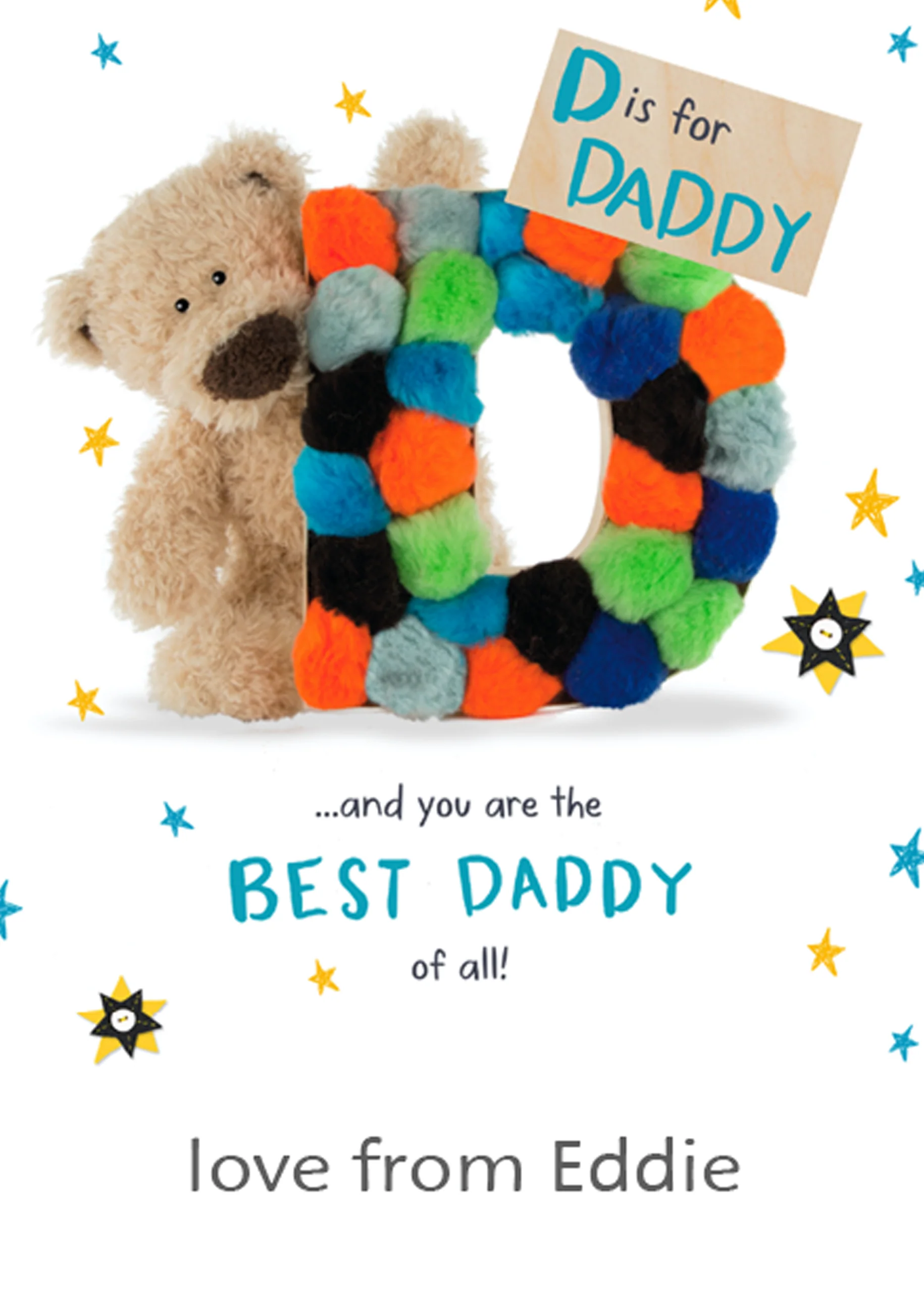 Personalised Best Daddy Cute Teddy Card