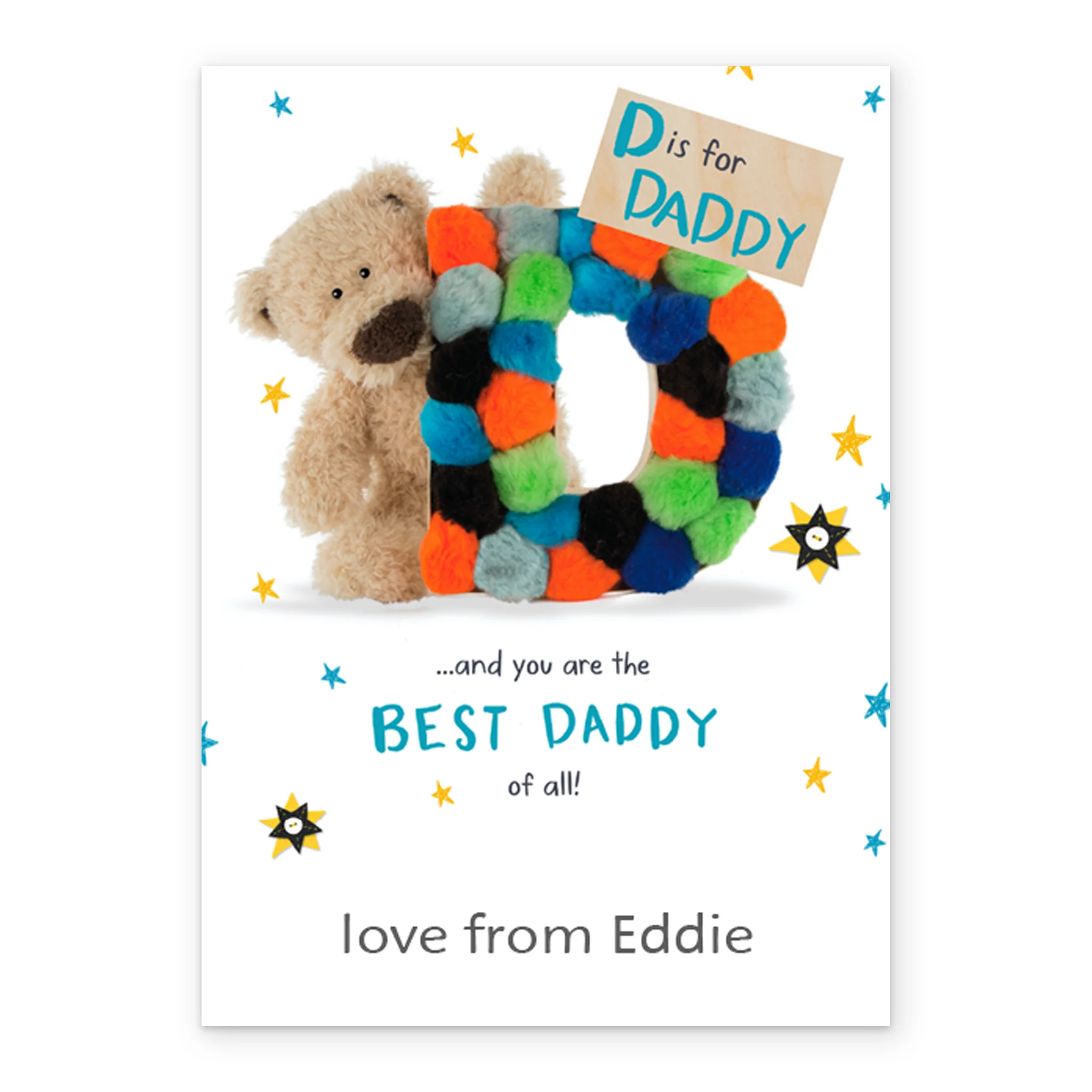 Personalised Best Daddy Cute Teddy Card - Image 2
