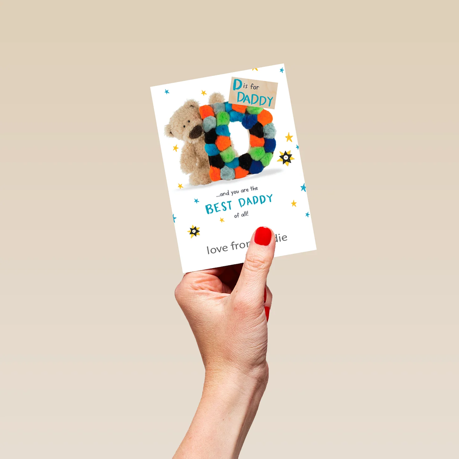 Personalised Best Daddy Cute Teddy Card - Image 4