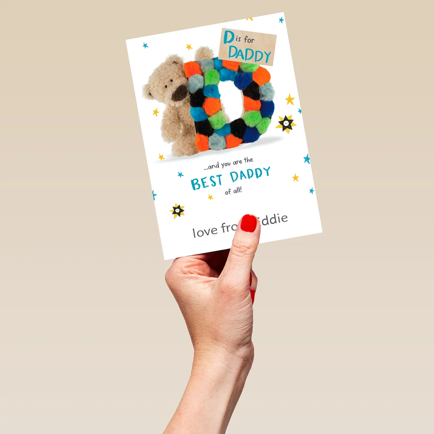Personalised Best Daddy Cute Teddy Card - Image 5