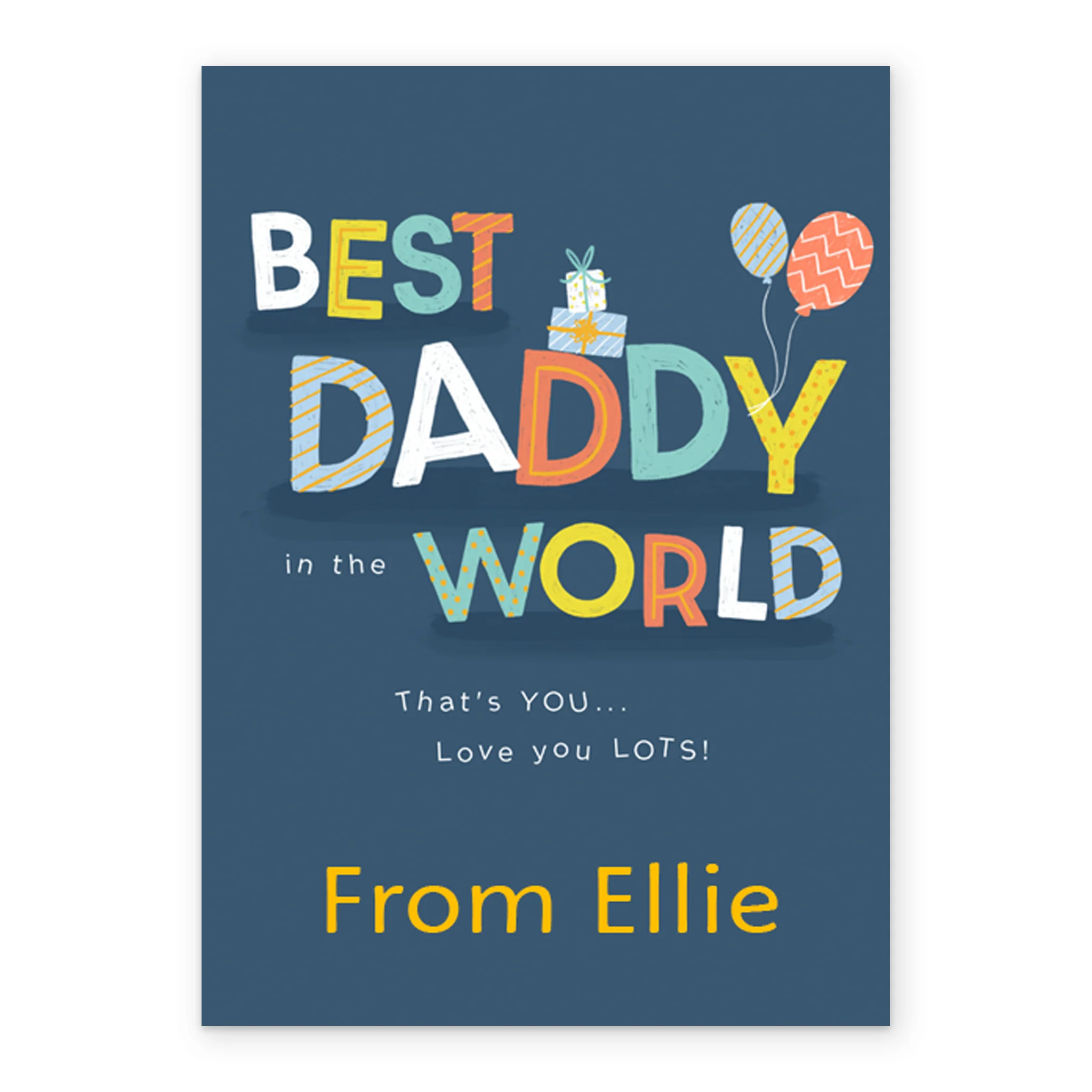 Personalised Best Daddy In The World Cute Card - Image 2