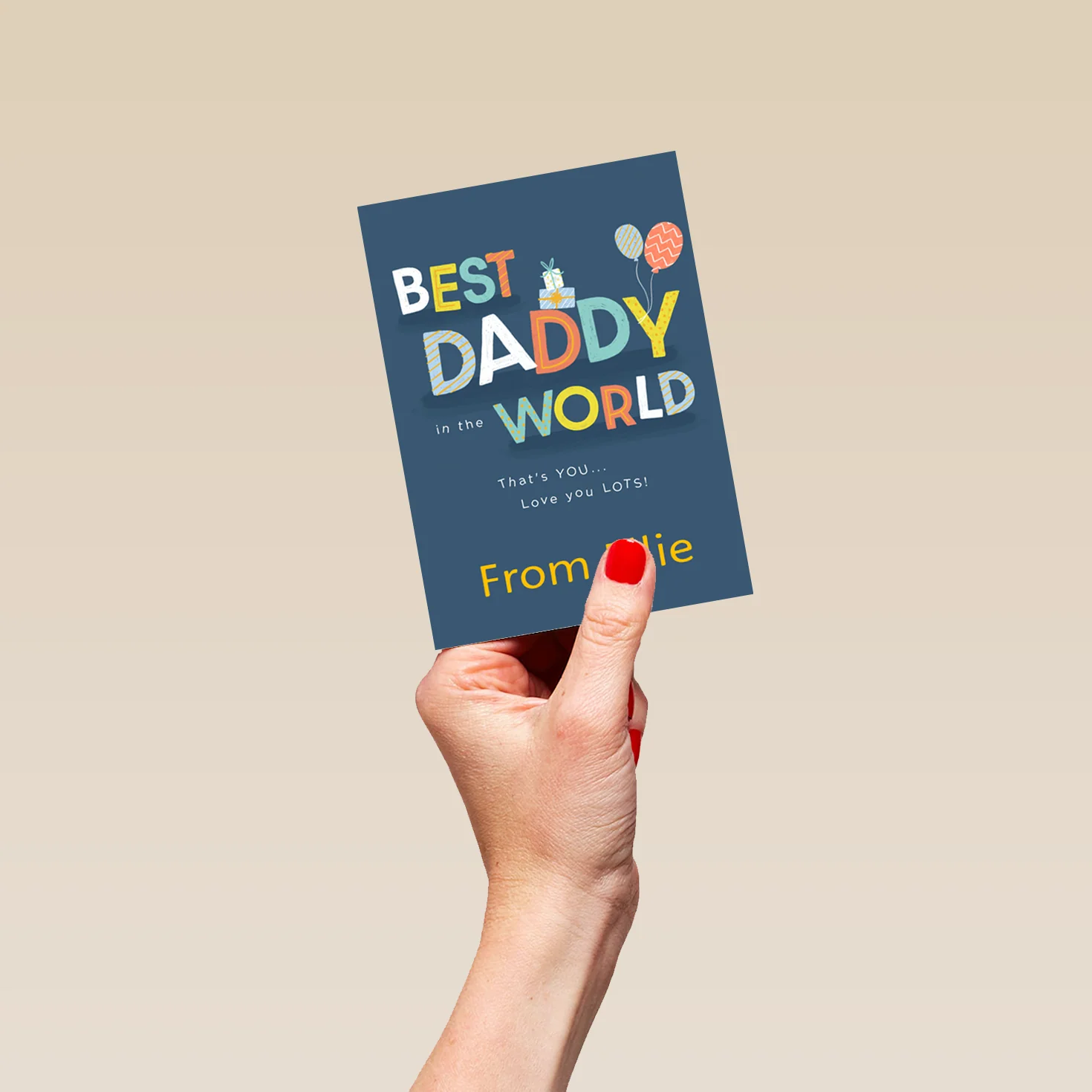 Personalised Best Daddy In The World Cute Card - Image 4