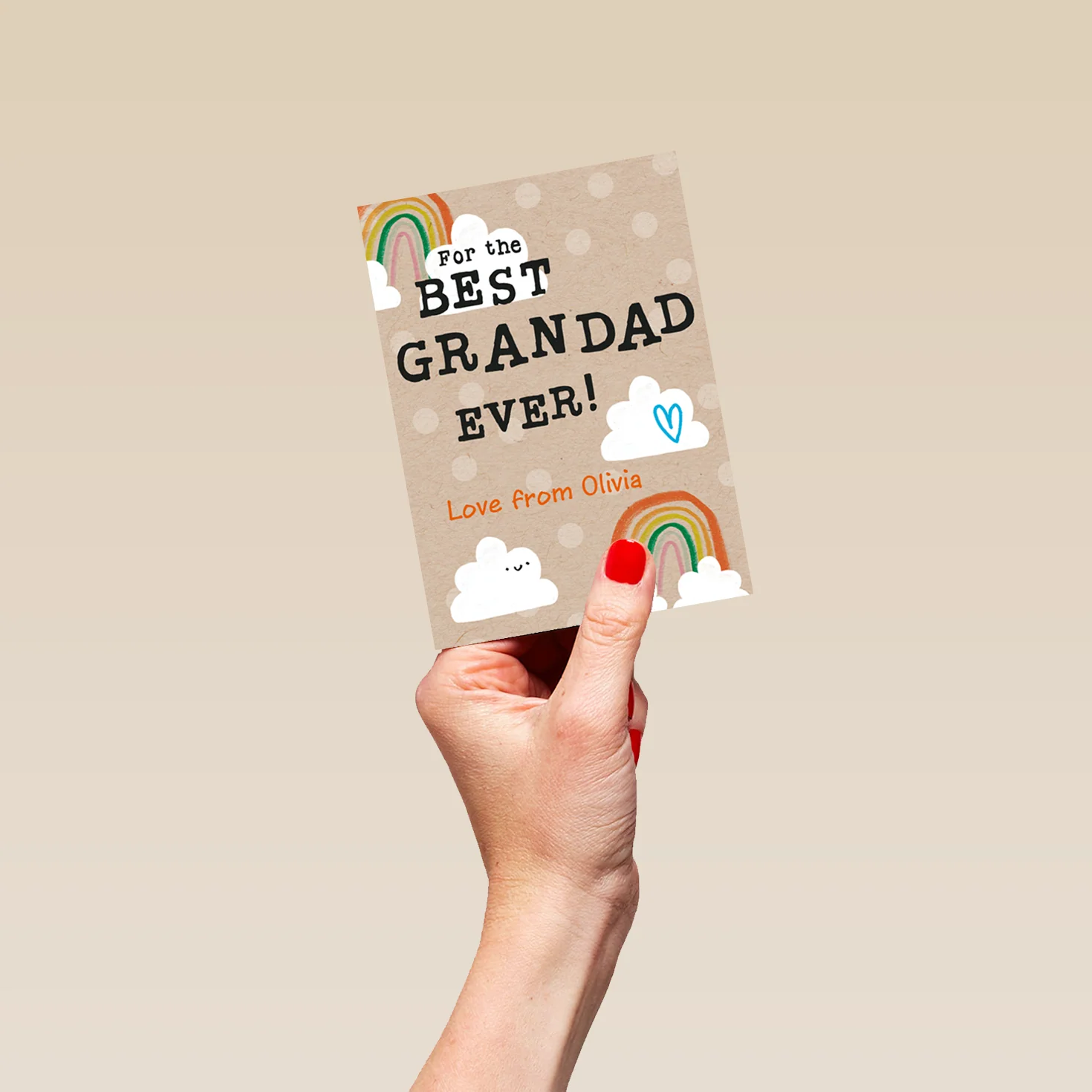 Personalised Best Grandad Ever Rainbow Father's Day Card - Image 4