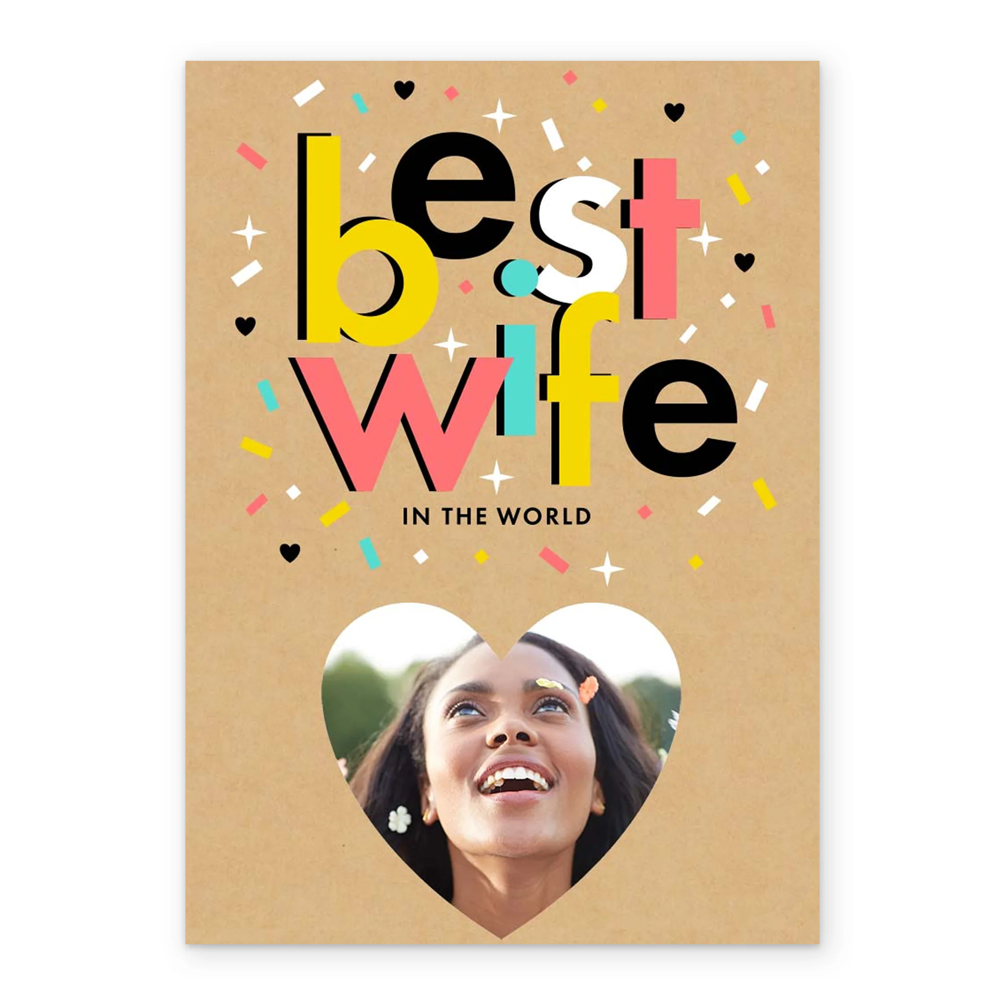 Personalised Best Wife In The World Heart Photo Card - Image 2