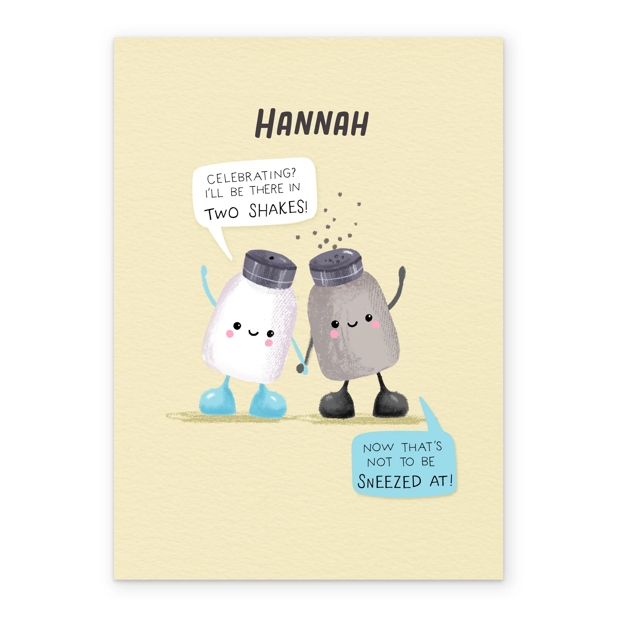 Personalised Better Together Salt & Pepper 'Two Shakes' Illustrated Celebration Card - Image 2