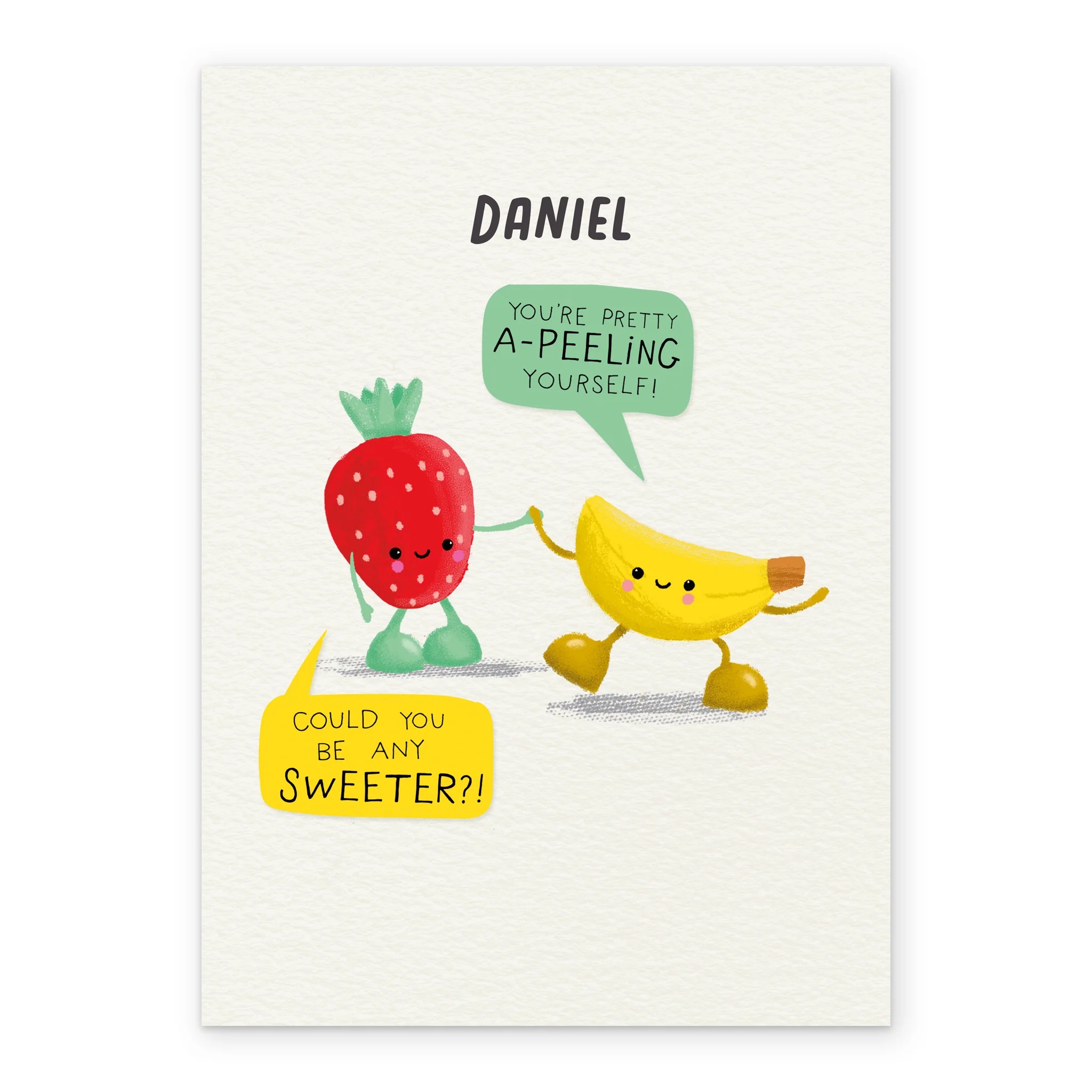 Personalised Better Together Strawberry & Banana 'Sweet' Illustrated Birthday Card - Image 2