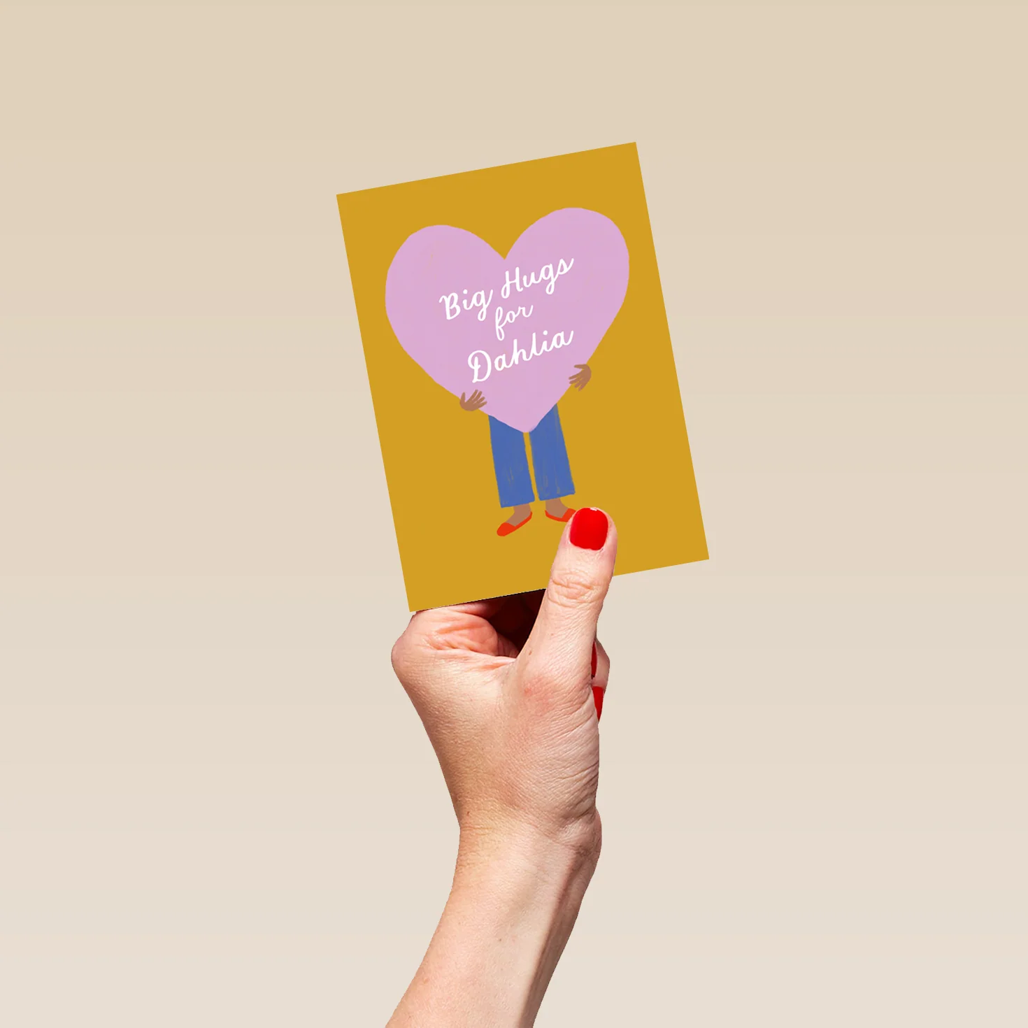 Personalised 'Big Hugs' Thinking of You Card - Image 4
