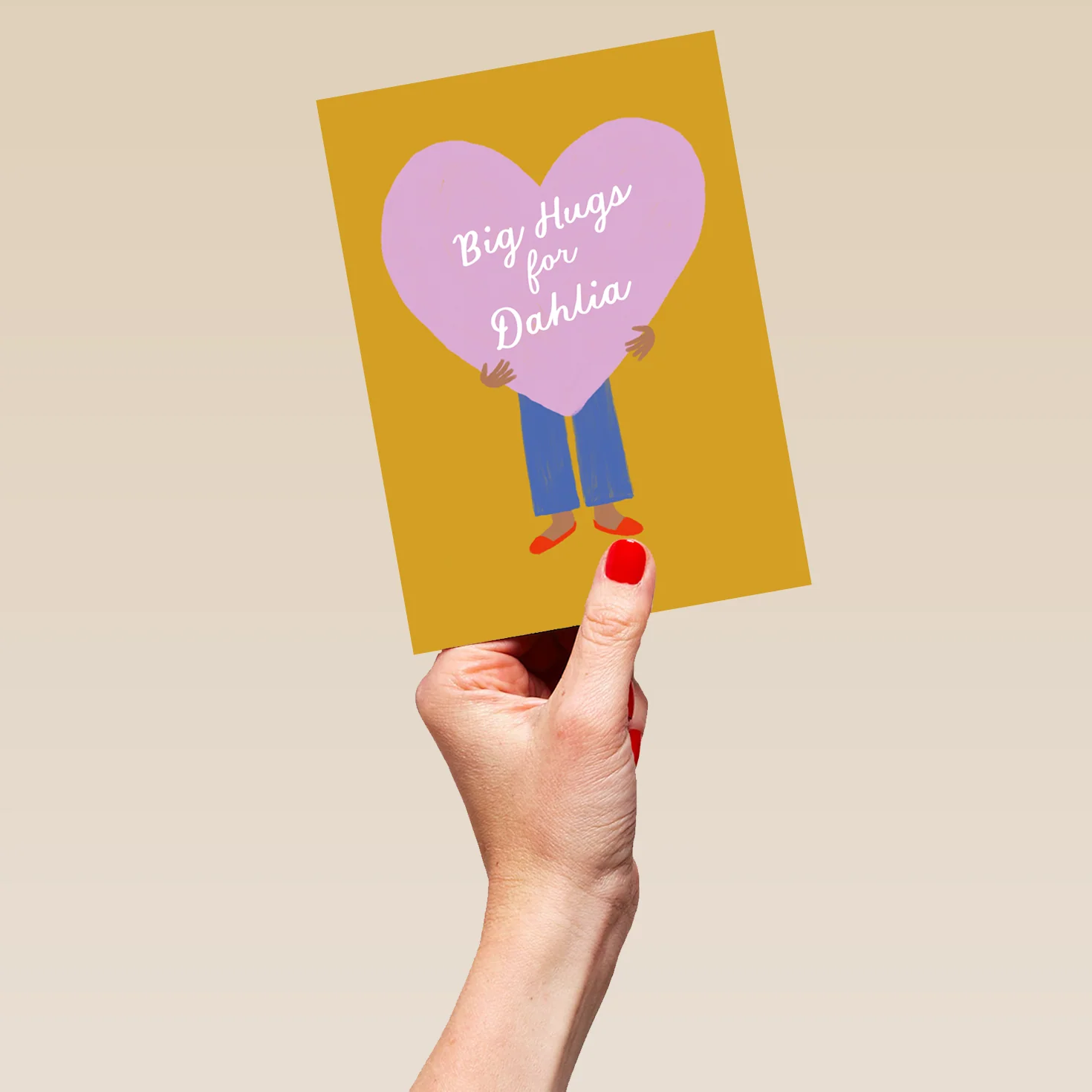 Personalised 'Big Hugs' Thinking of You Card - Image 5