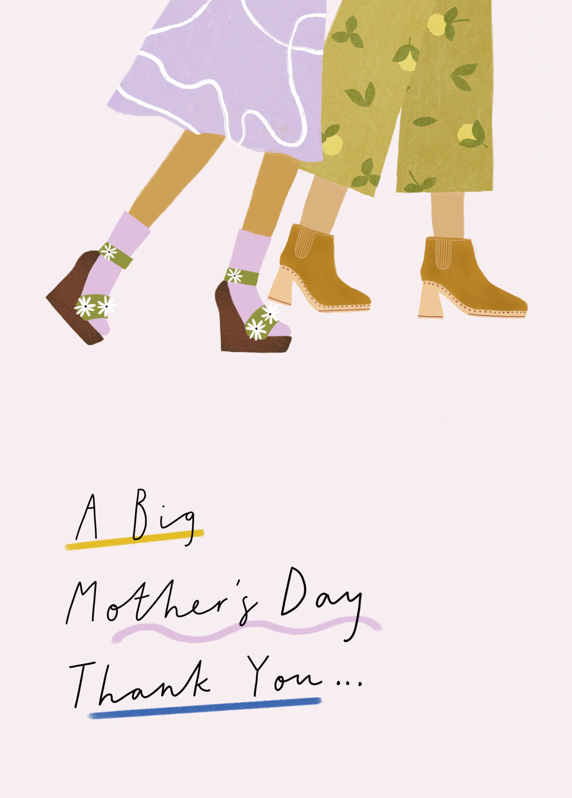 Personalised Big Thank You Illustration Mother's Day Card