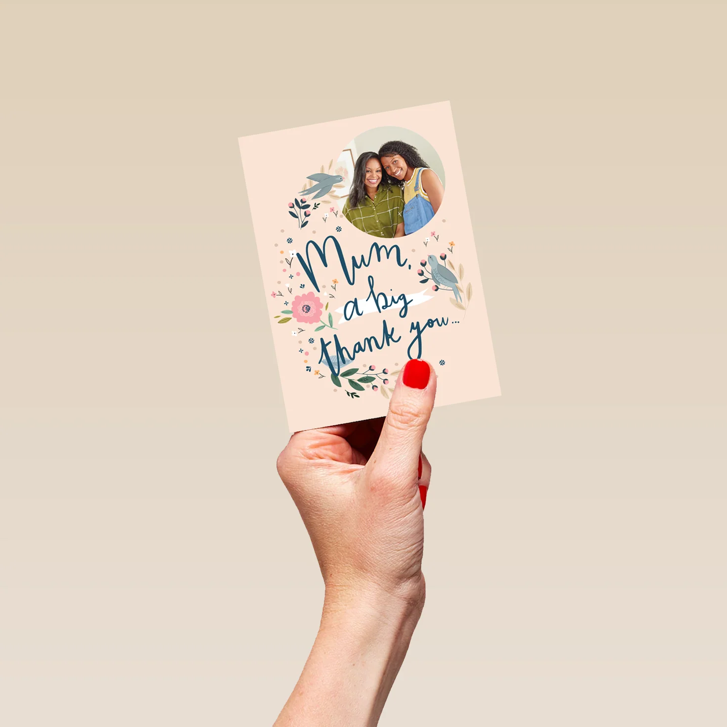 Personalised Big Thank You Mother's Day Photo Upload Card For Mum - Image 4