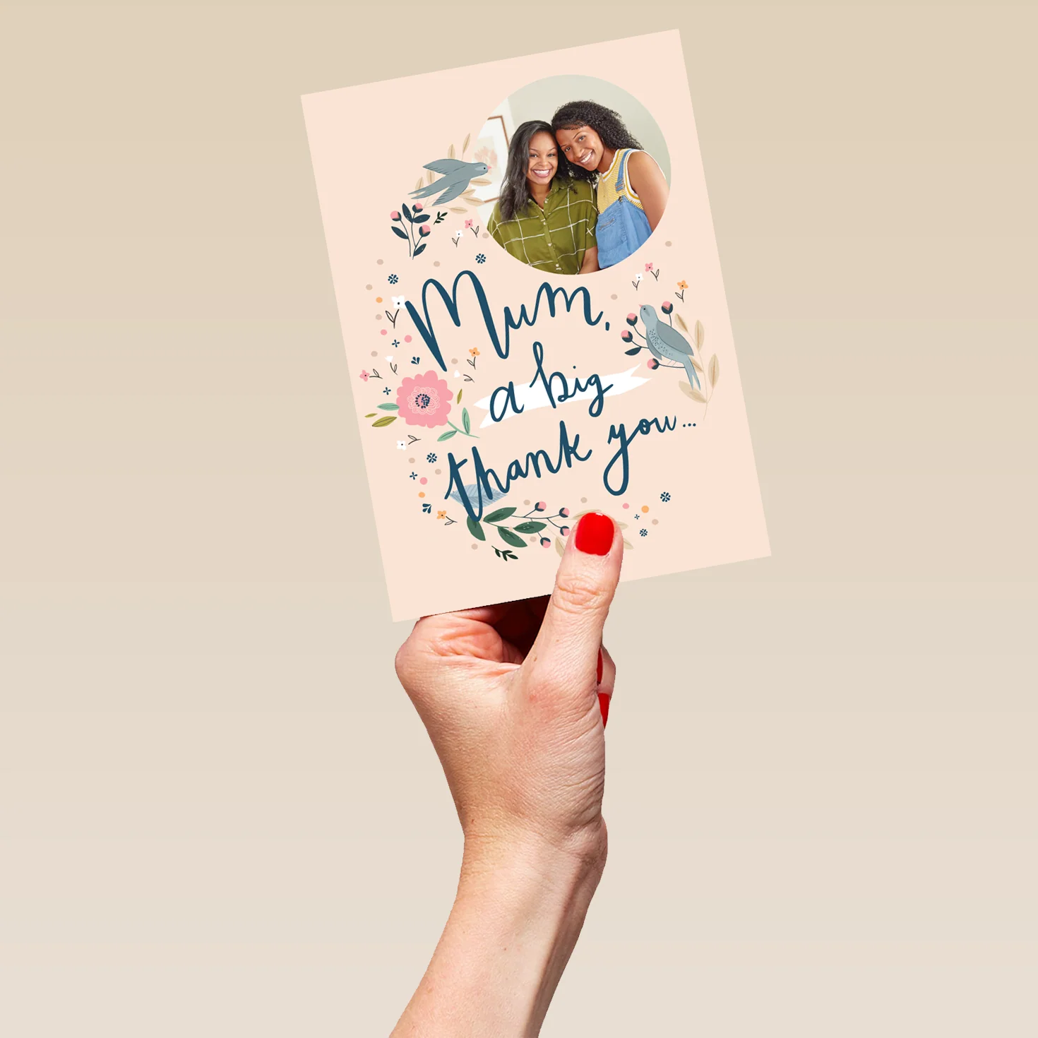 Personalised Big Thank You Mother's Day Photo Upload Card For Mum - Image 5