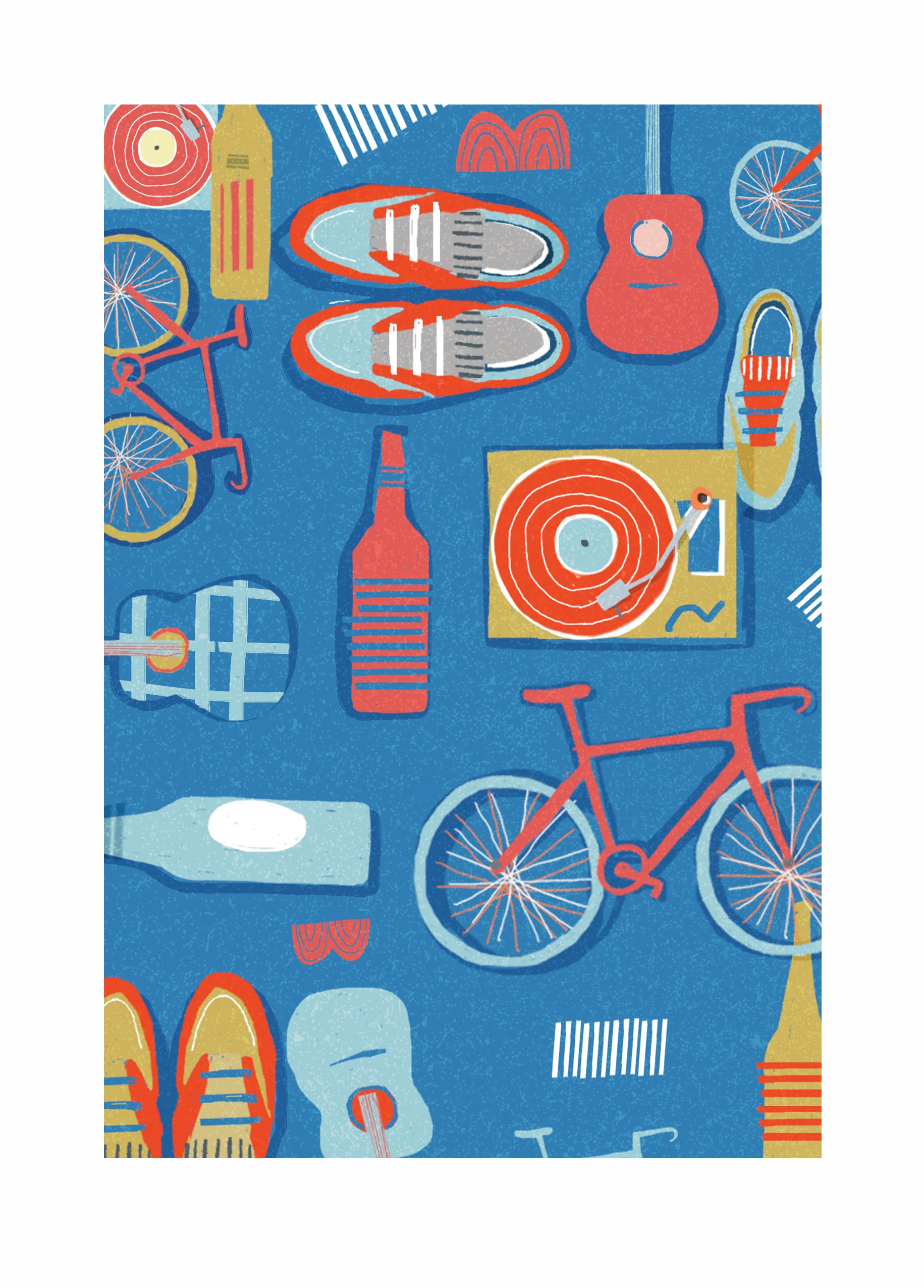 Personalised Bike Trainers and Guitar Card