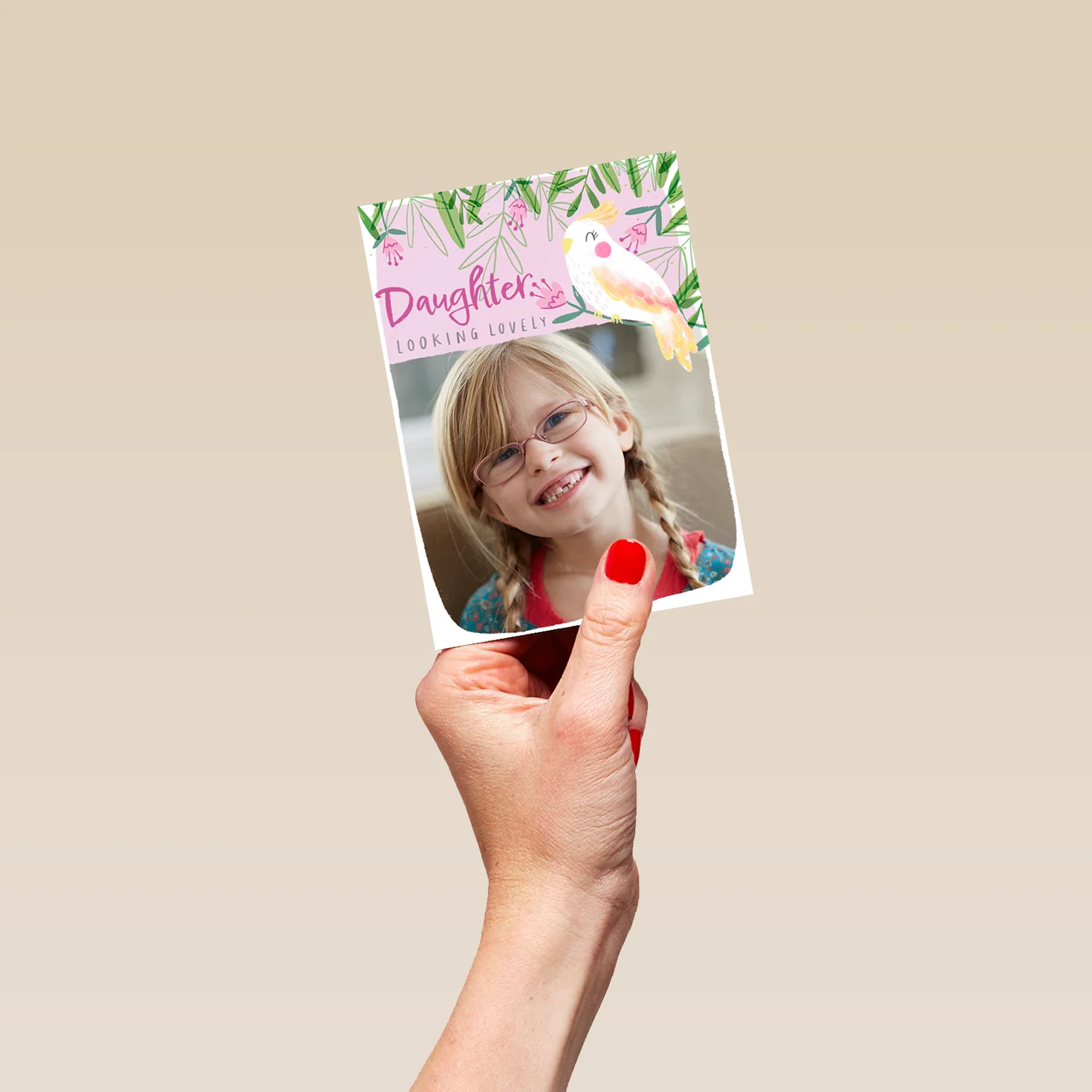 Personalised Bird & Flowers Photo Card For Daughter - Image 4