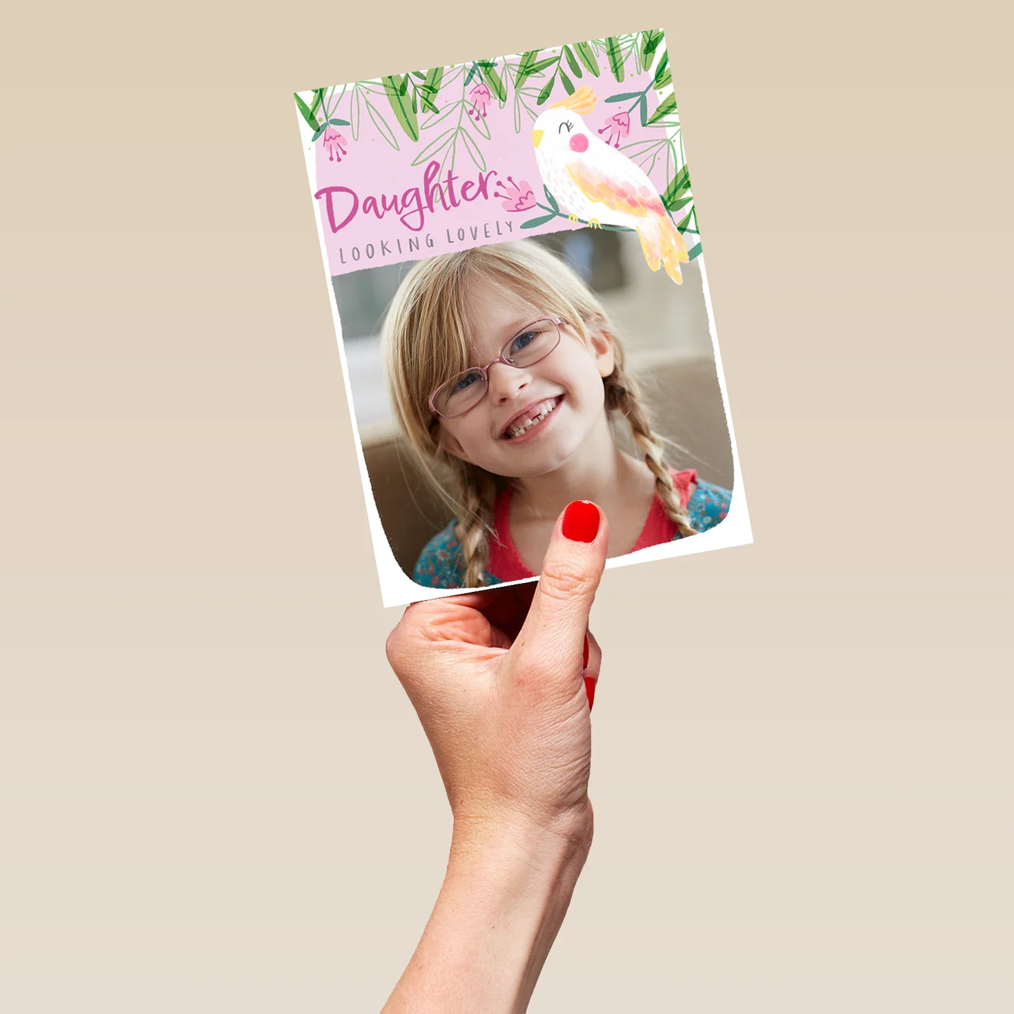Personalised Bird & Flowers Photo Card For Daughter - Image 5