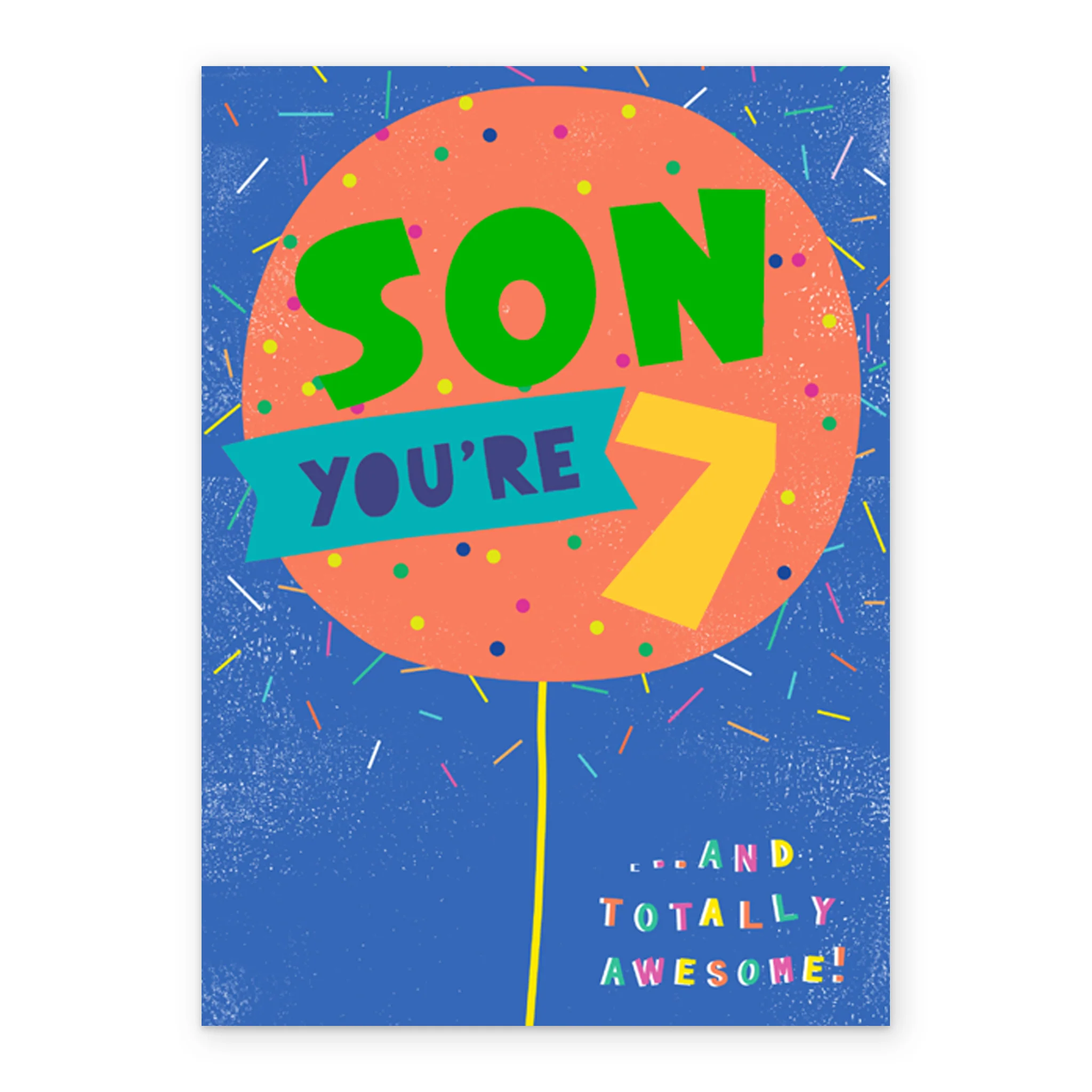 Personalised 7th Birthday Boy Balloon Card - Image 2