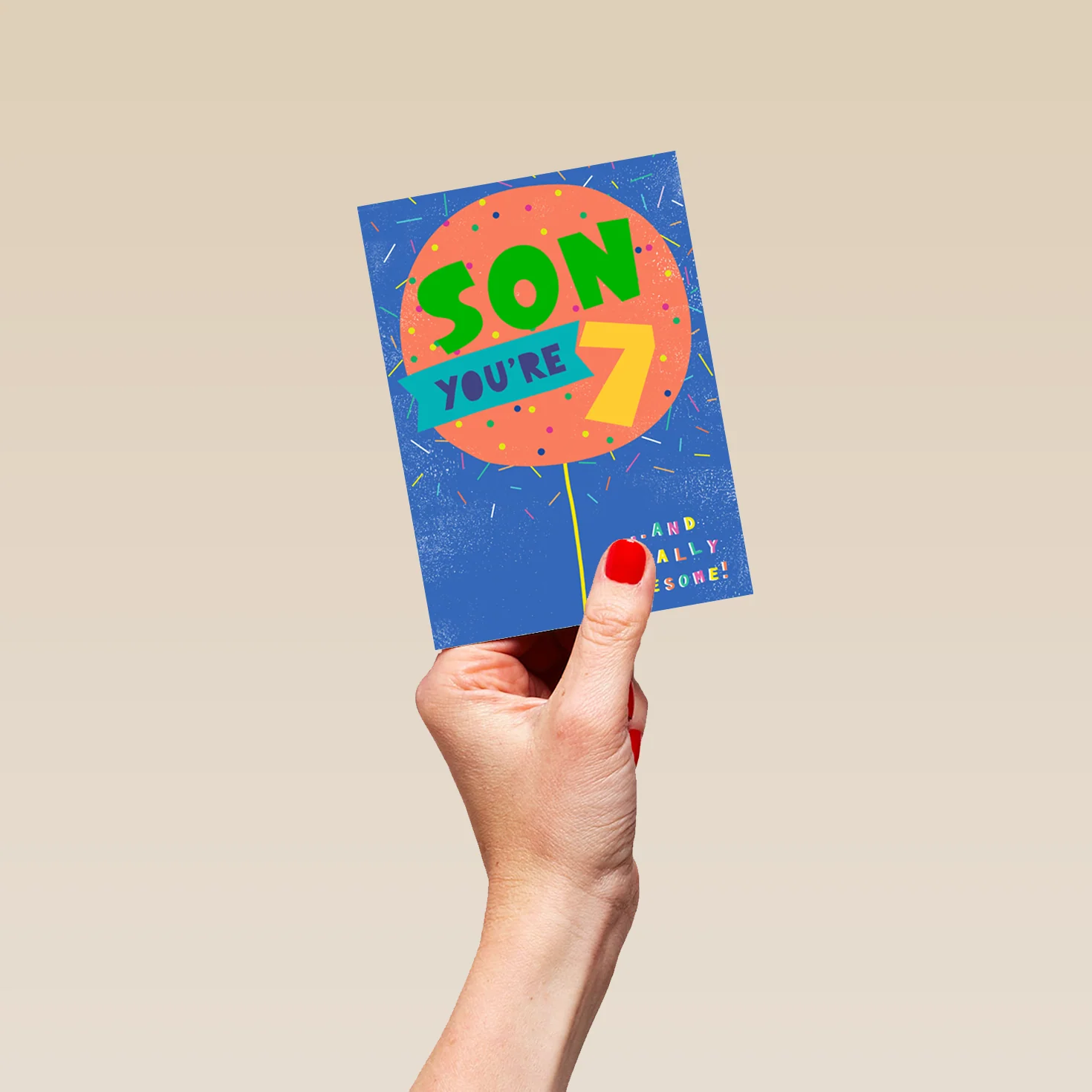 Personalised 7th Birthday Boy Balloon Card - Image 4