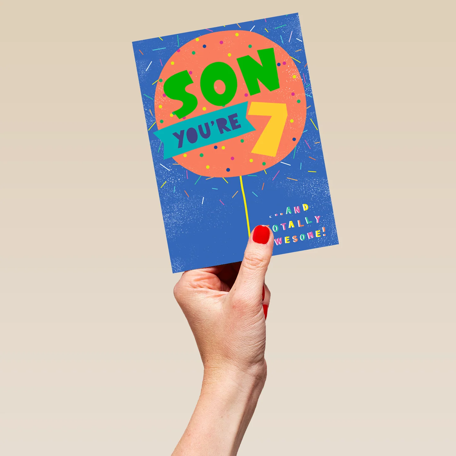 Personalised 7th Birthday Boy Balloon Card - Image 5
