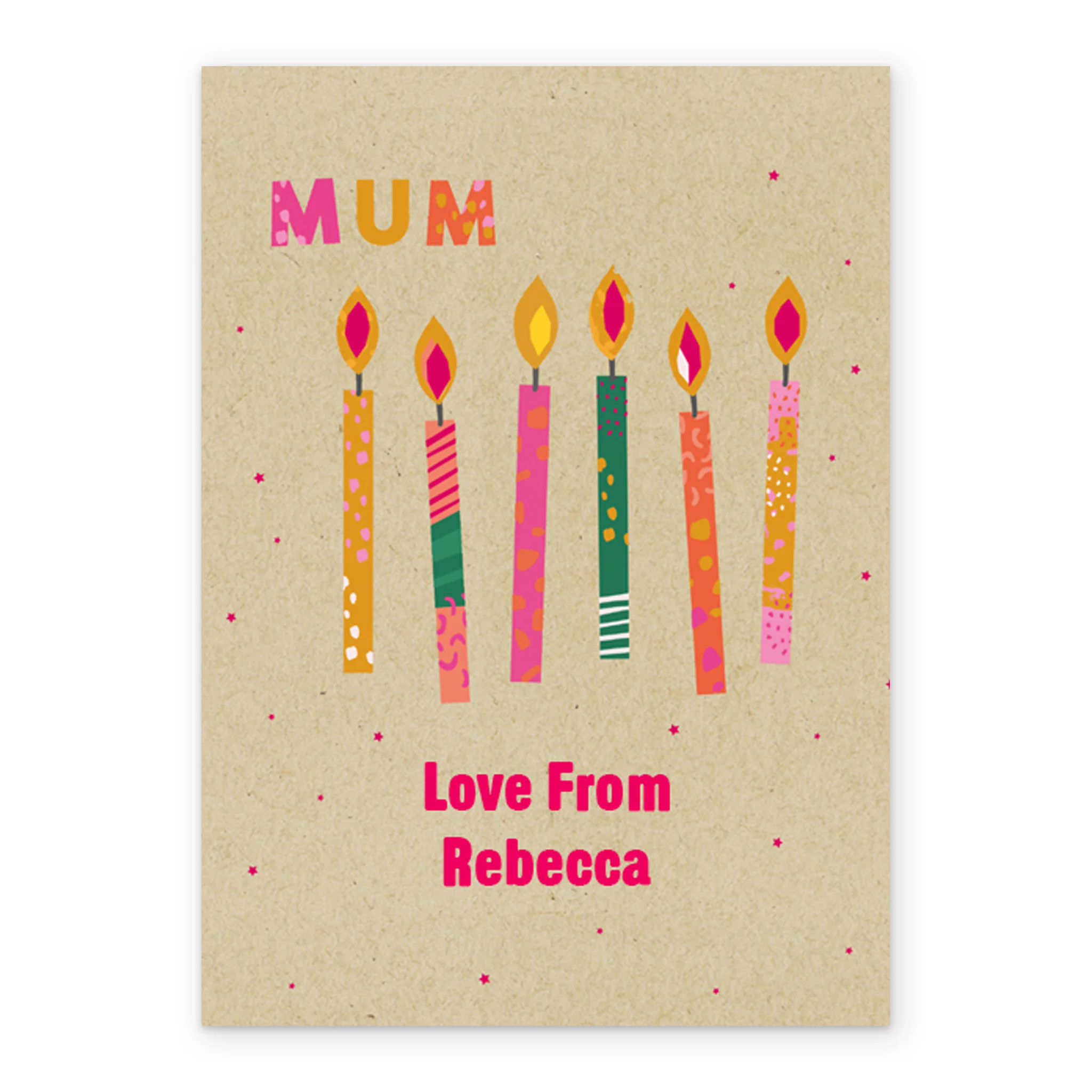 Personalised Birthday Candles Card With Editable Text For Mum - Image 2