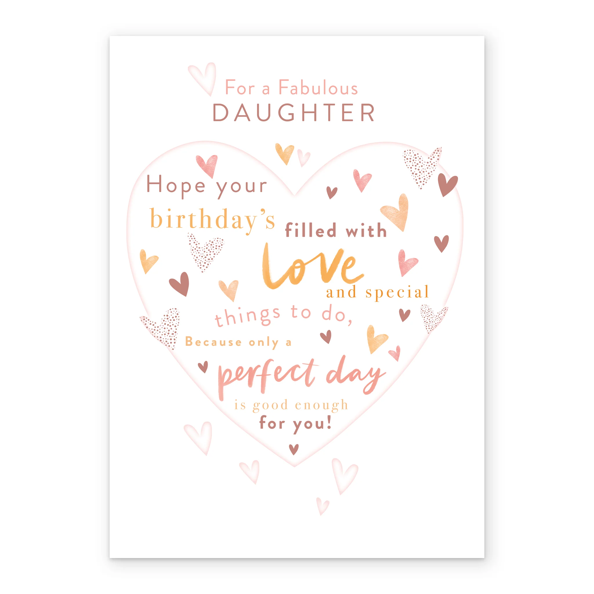 Personalised Birthday Card for Daughter - Word-Filled Heart Design - Image 2
