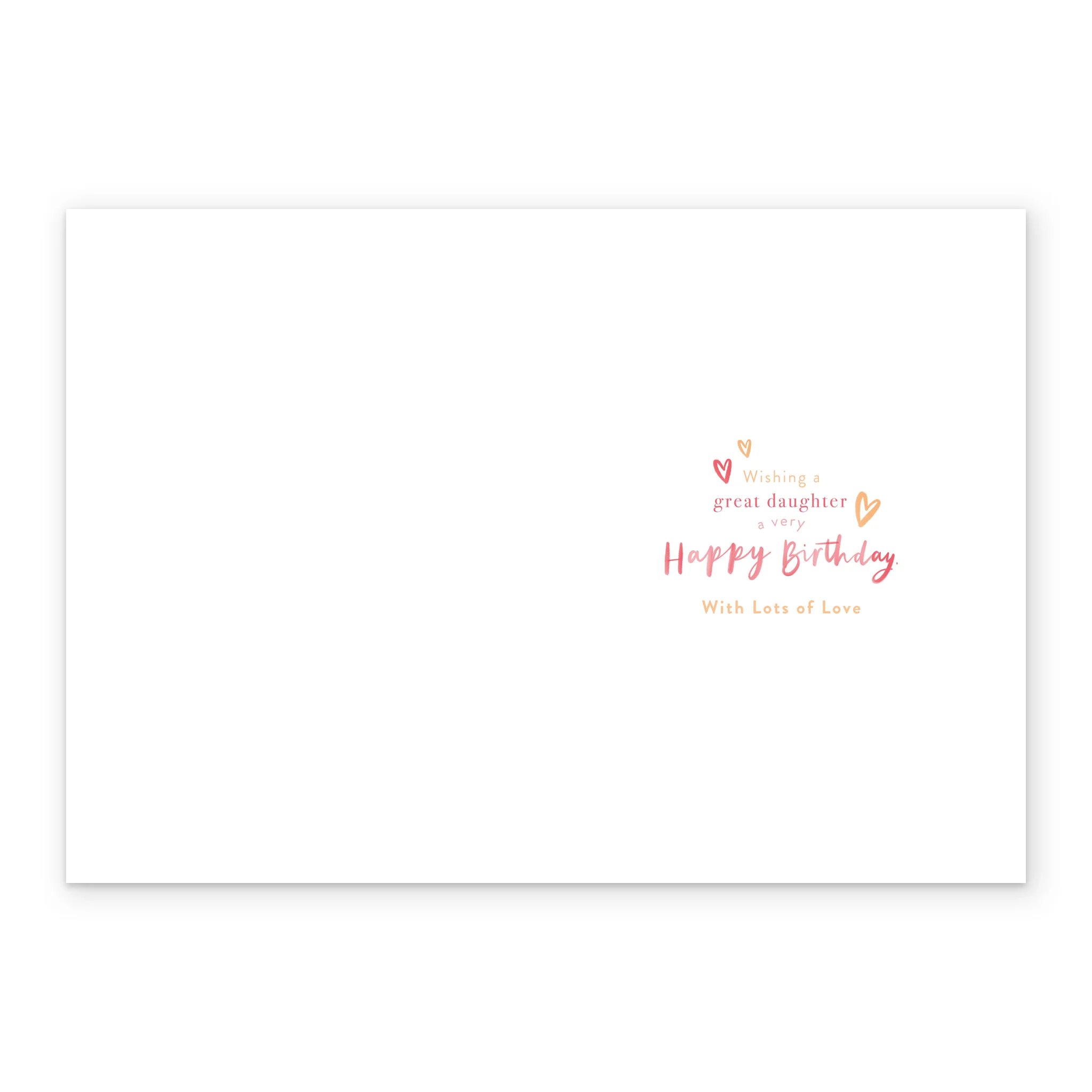 Personalised Birthday Card for Daughter - Word-Filled Heart Design - Image 3