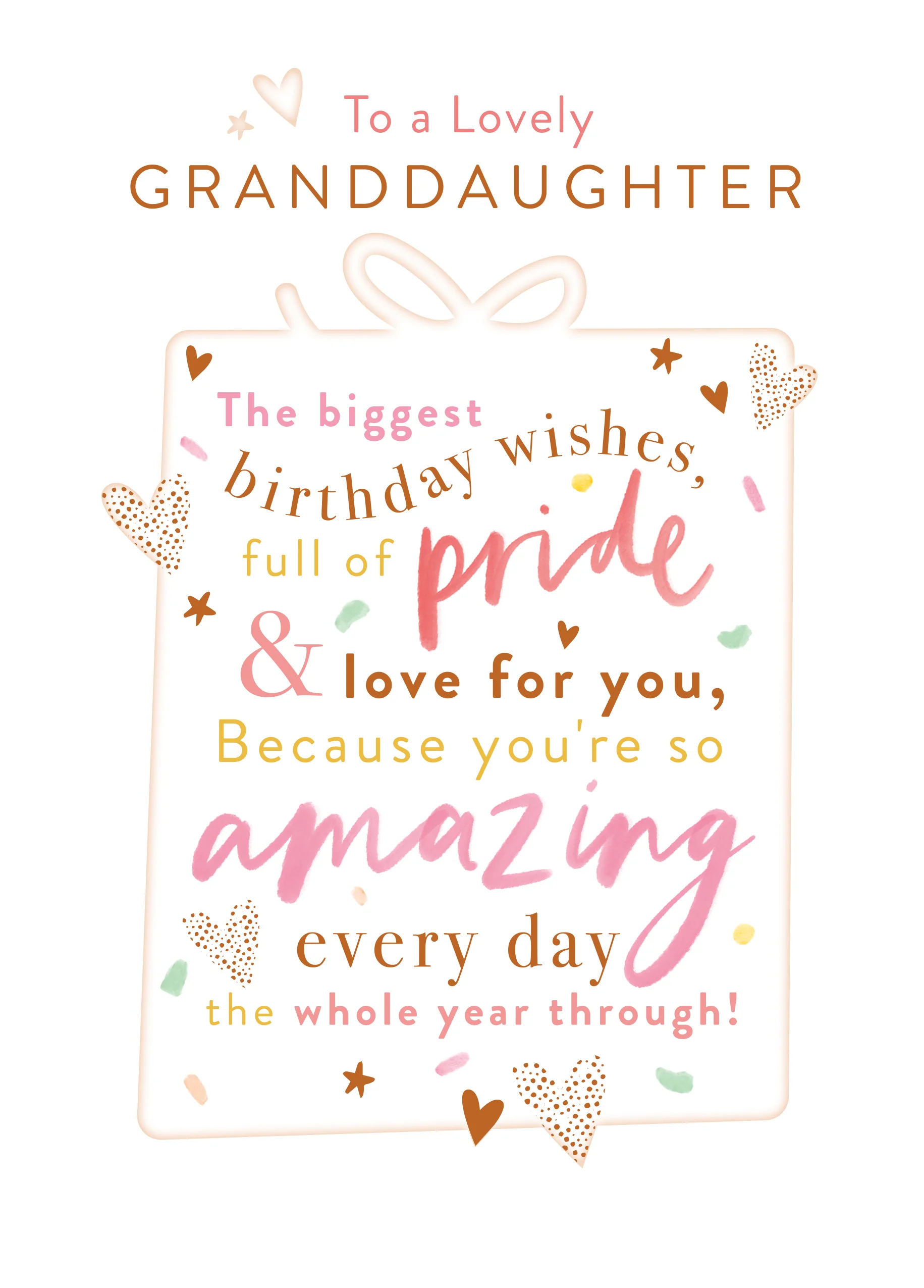 Personalised Birthday Card for Granddaughter - Word-Filled Gift Design