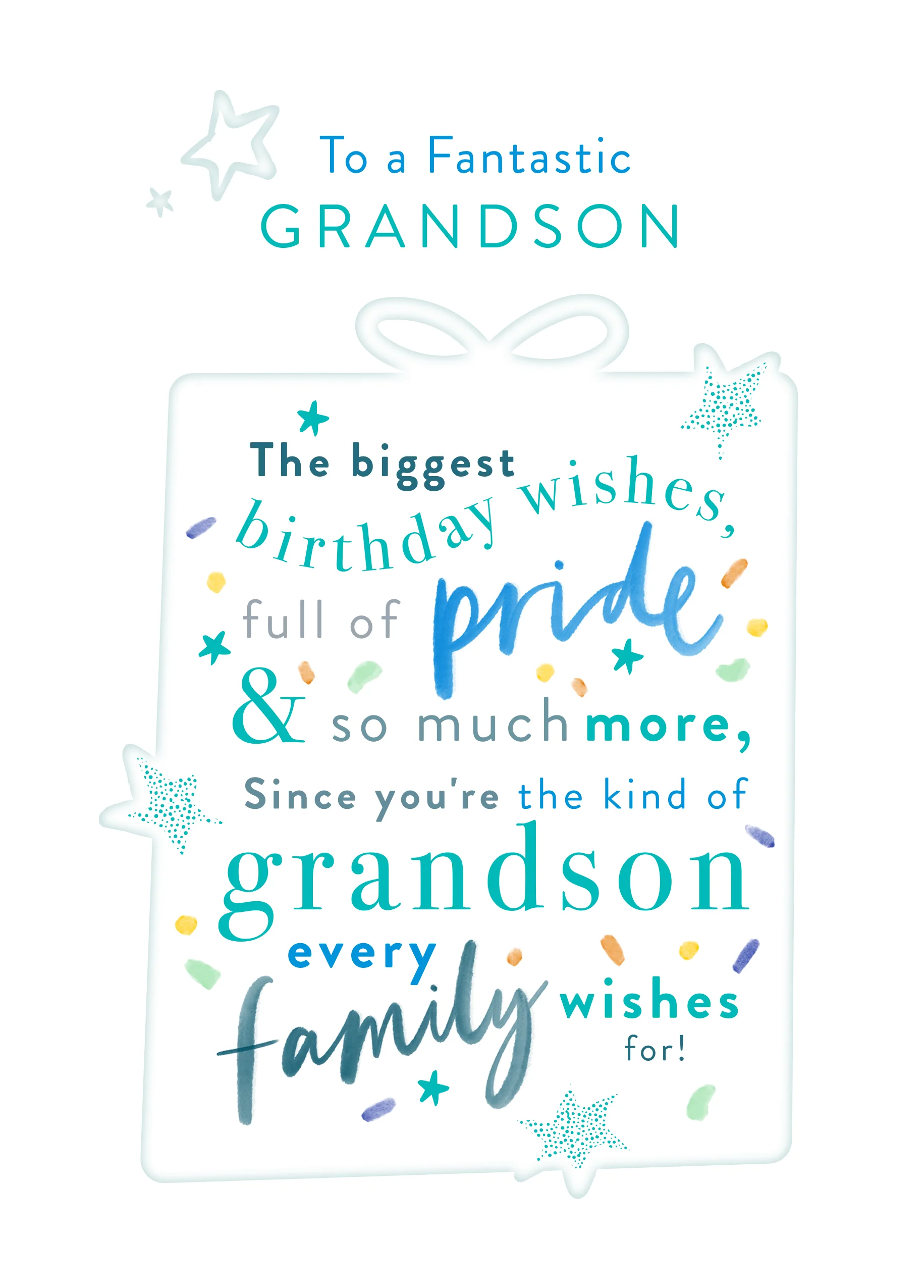 Personalised Birthday Card for Grandson - Word-Filled Gift Design
