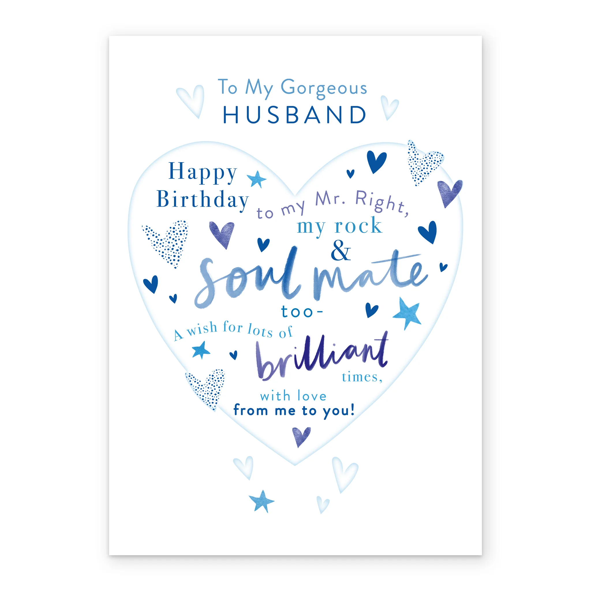Personalised Birthday Card for Husband - Word-Filled Heart Design - Image 2