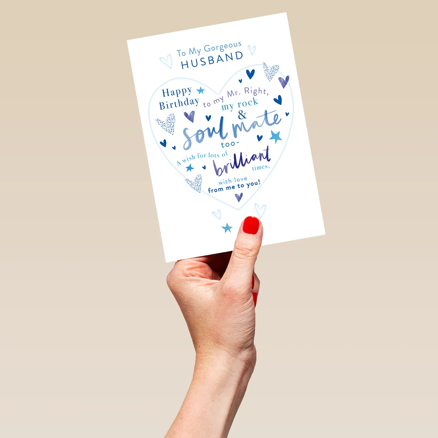 Personalised Birthday Card for Husband - Word-Filled Heart Design - Image 5
