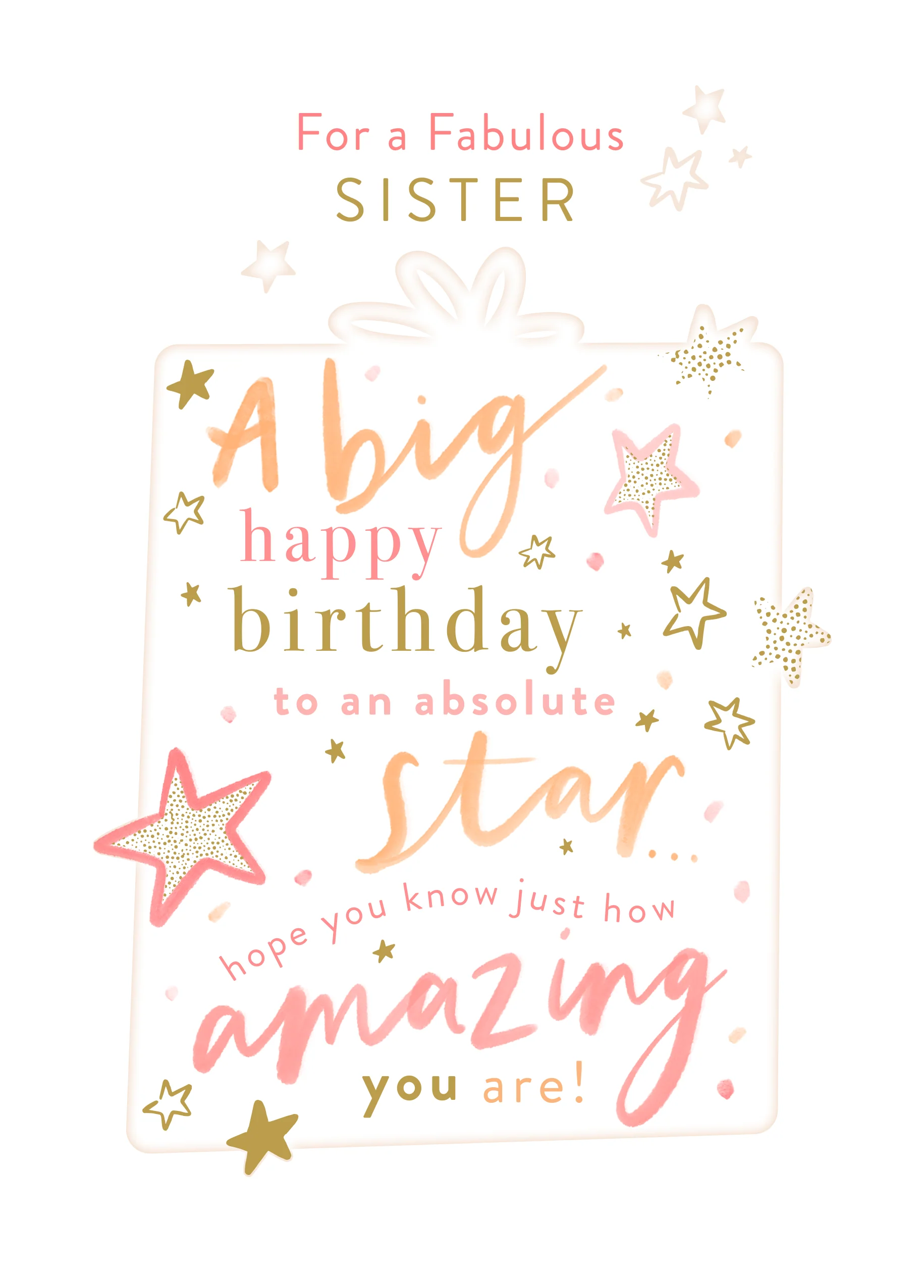Personalised Birthday Card for Sister - Word-Filled Gift Design