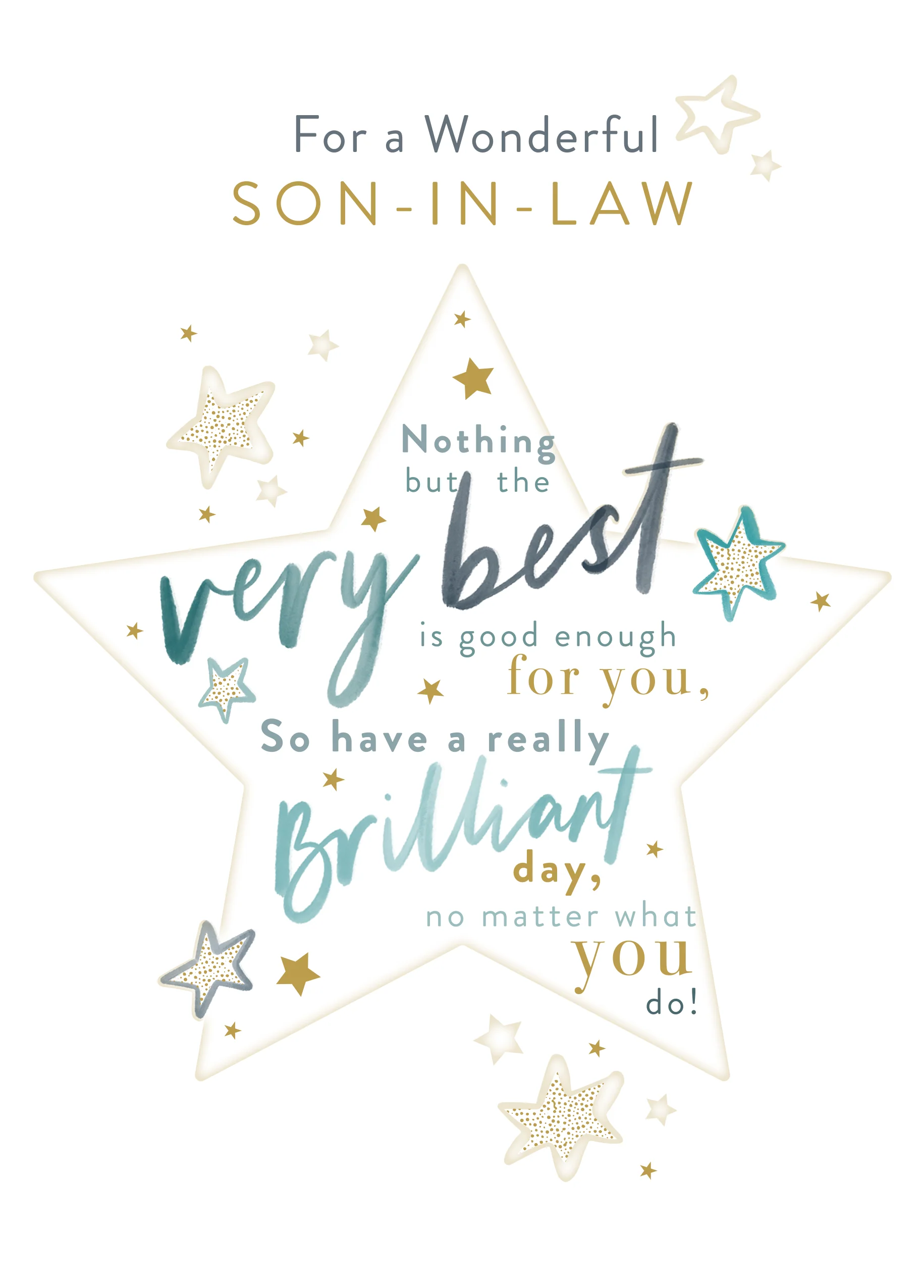 Personalised Birthday Card for Son-in-Law - Word-Filled Star Design