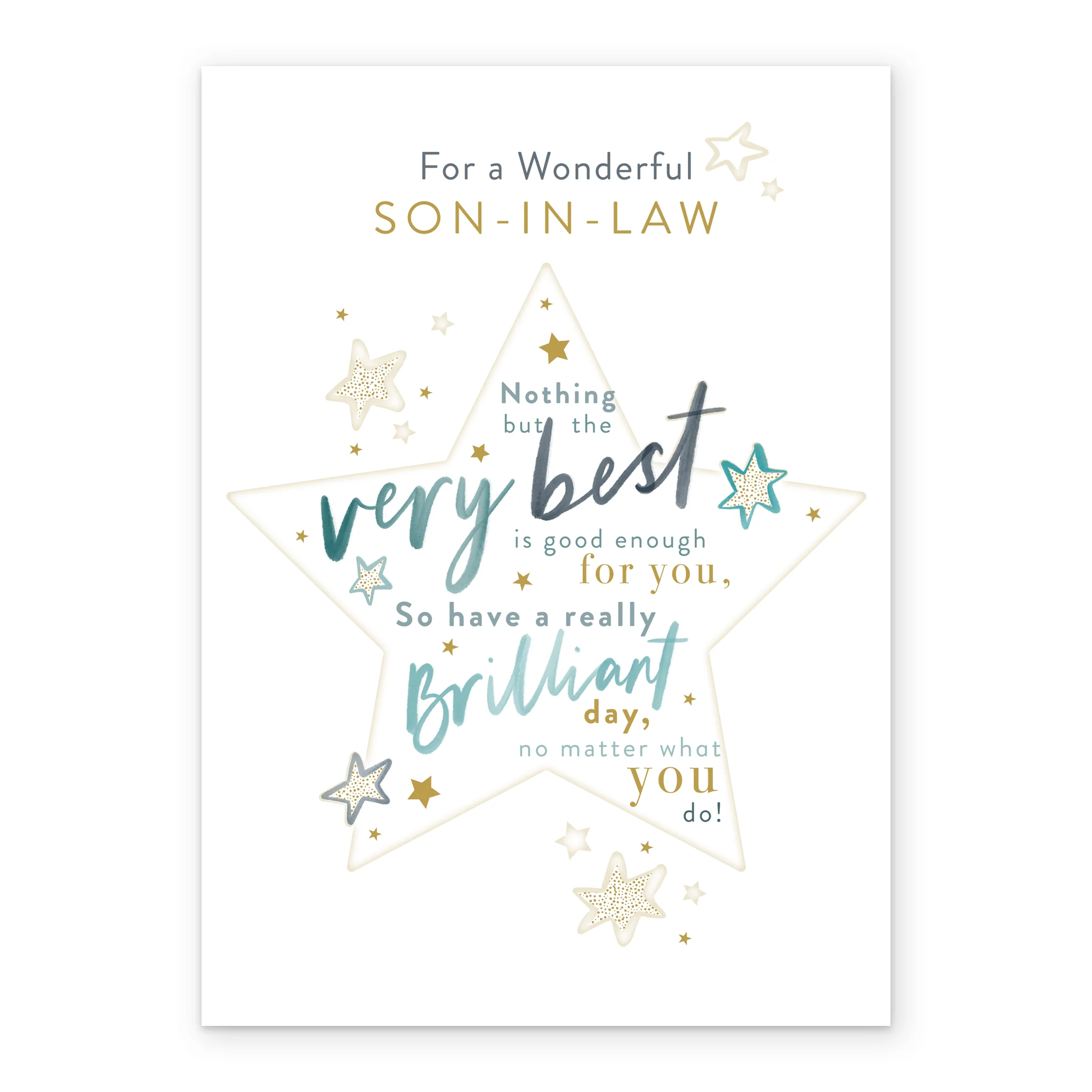 Personalised Birthday Card for Son-in-Law - Word-Filled Star Design - Image 2