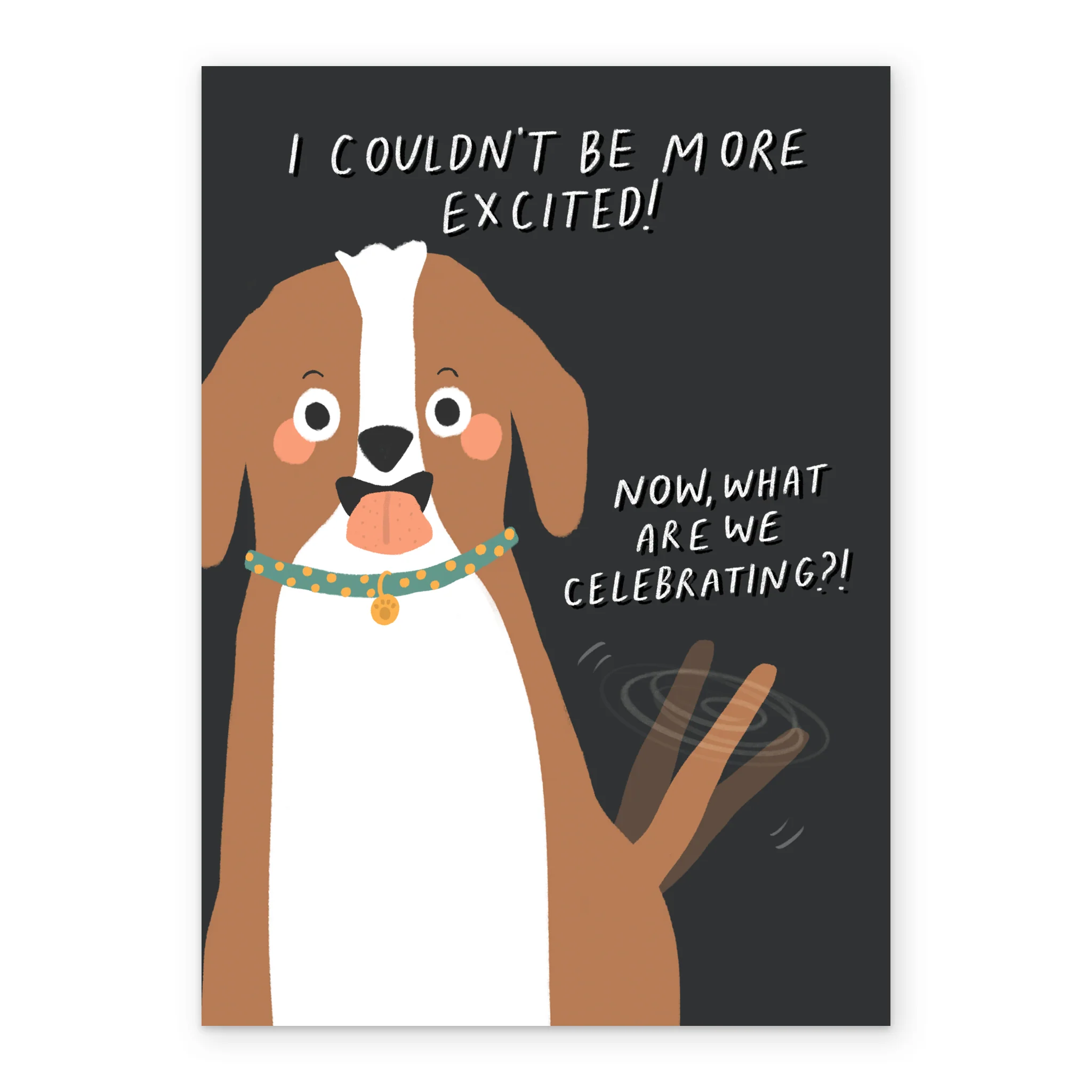 Personalised Birthday Card Funny Dog Tail Wags Illustration - Image 2