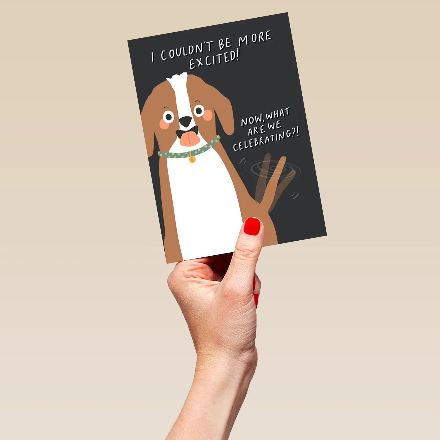 Personalised Birthday Card Funny Dog Tail Wags Illustration - Image 5