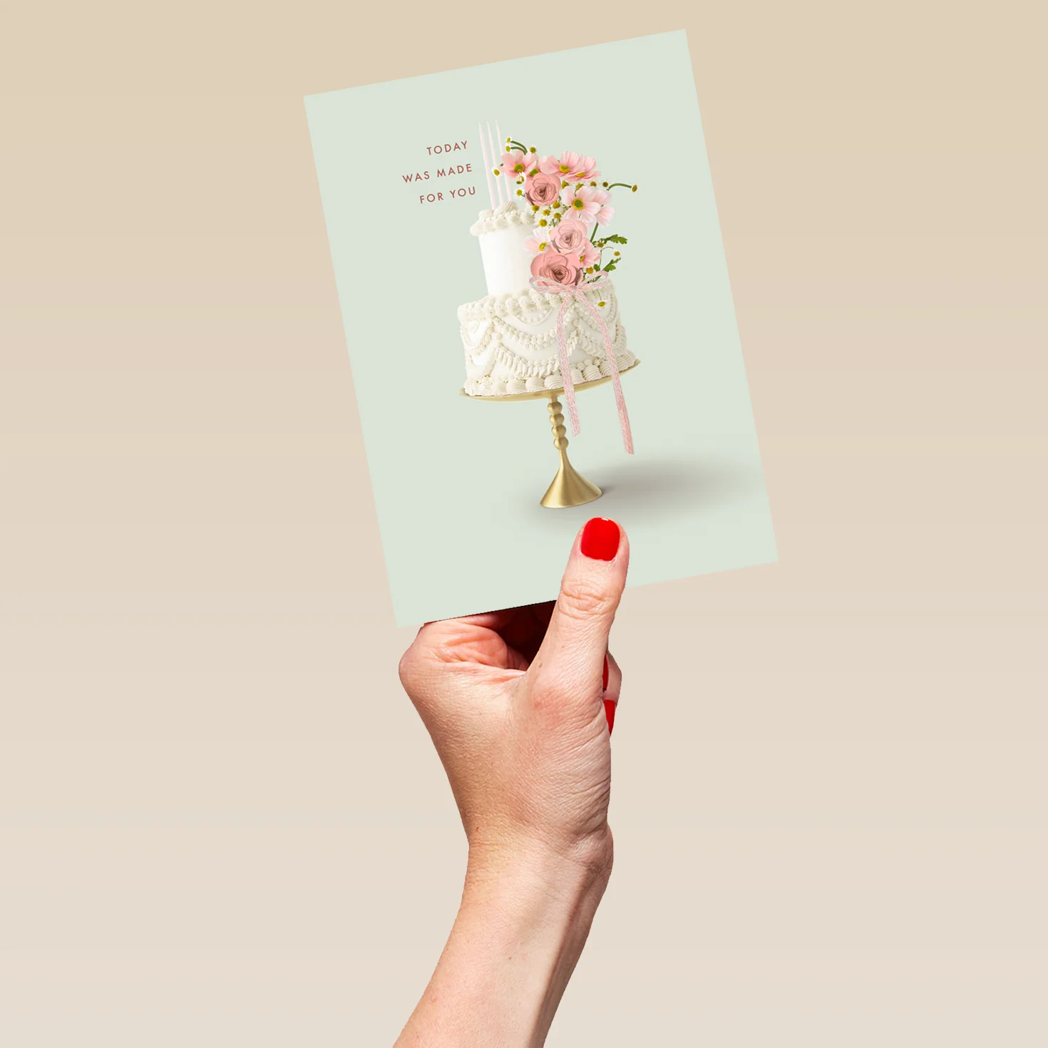 Personalised Birthday Card - Photographic Fancy Cake Design - Image 5