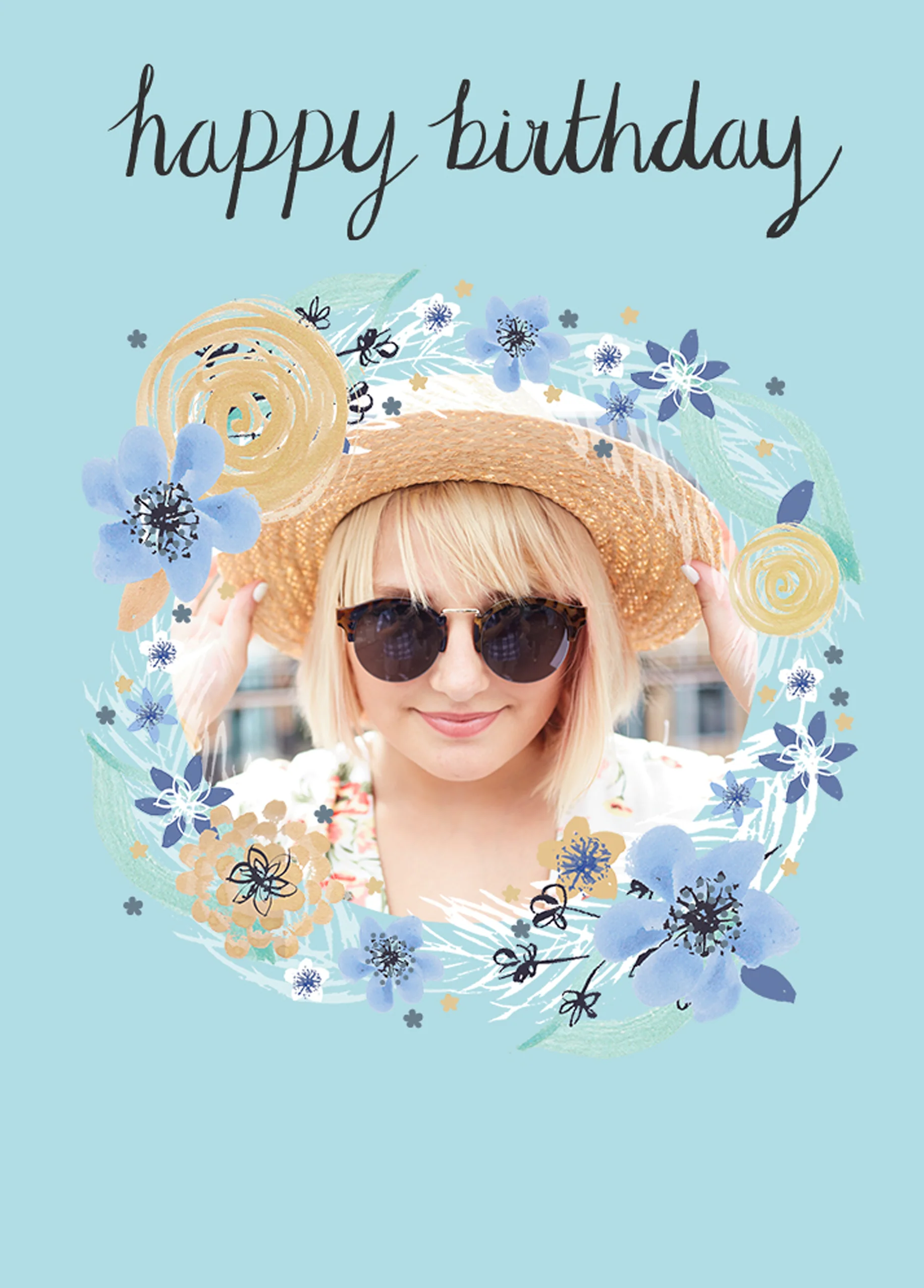 Personalised Birthday Card With Floral Design