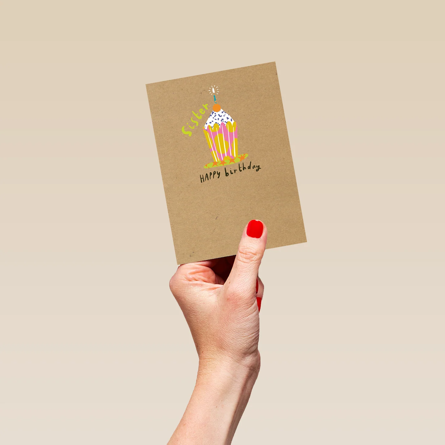 Personalised Birthday Cupcake Card For Sister - Image 4