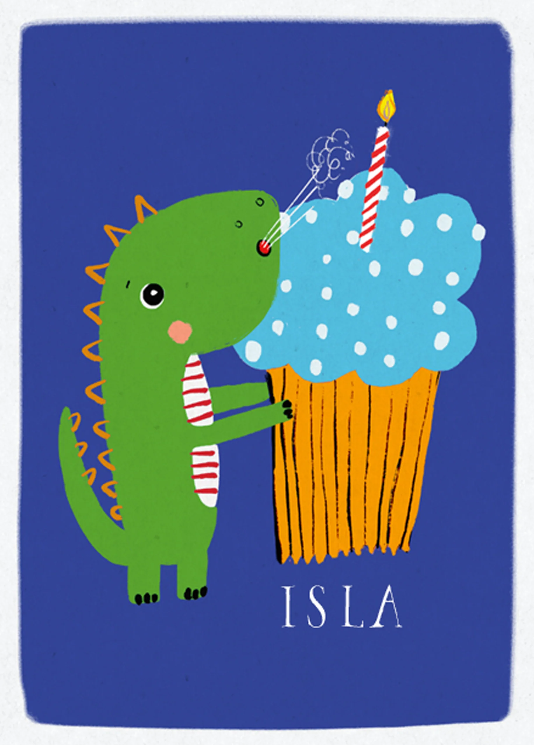 Personalised Birthday Dinosaur Roar Cupcake Card