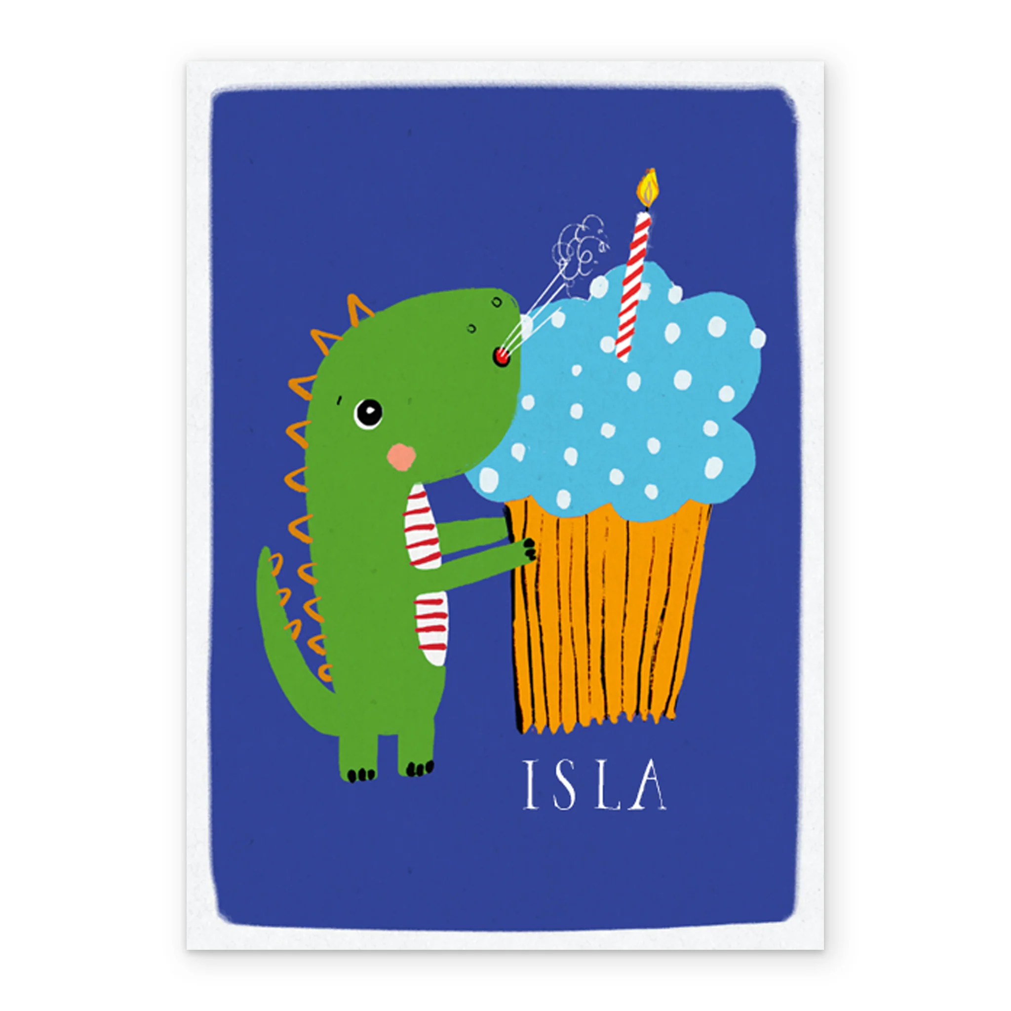 Personalised Birthday Dinosaur Roar Cupcake Card - Image 2
