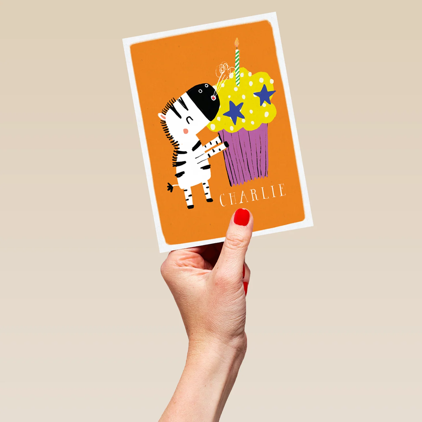 Personalised Birthday Fun Zebra And Cupcake Card - Image 5