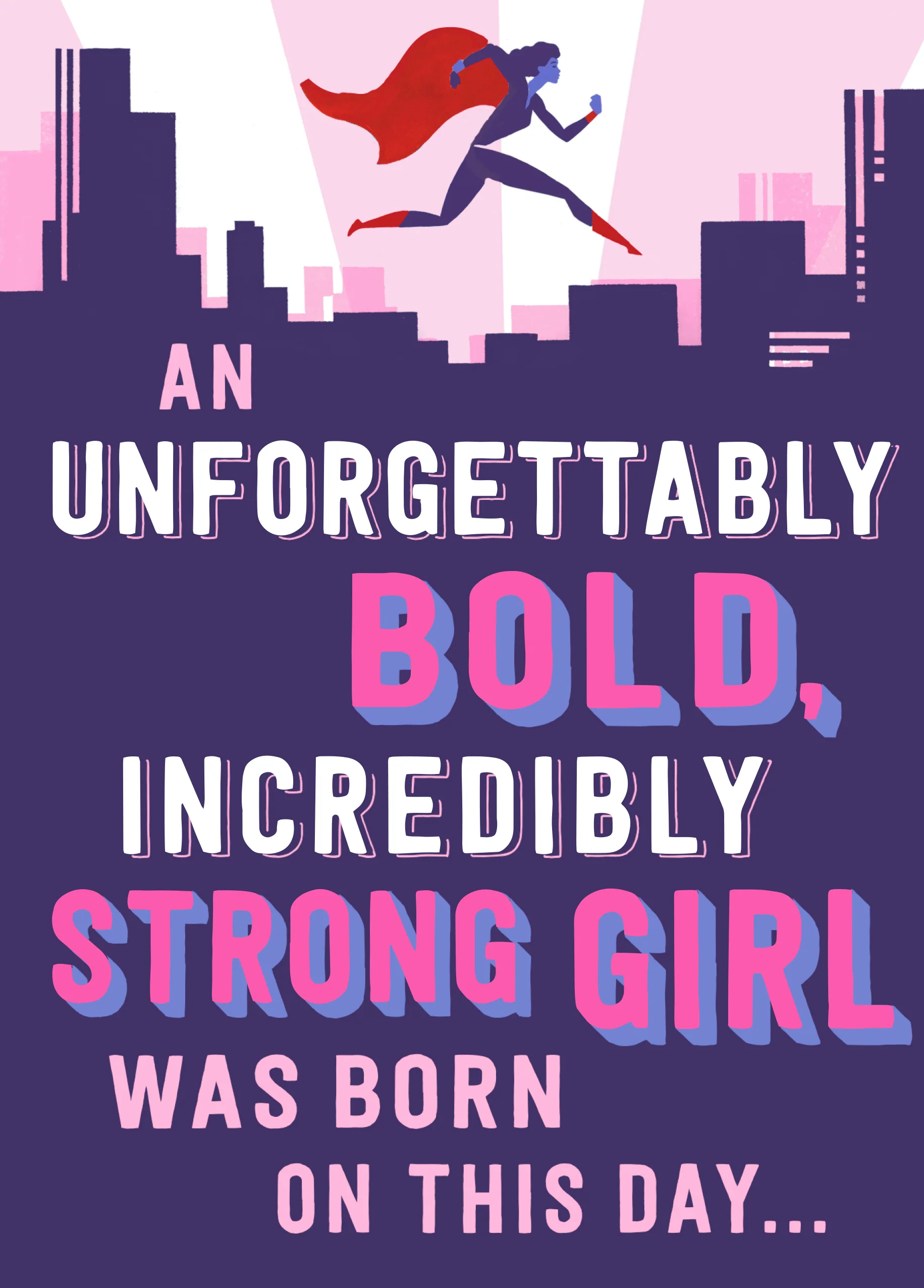 Personalised Birthday Girl Superhero Card