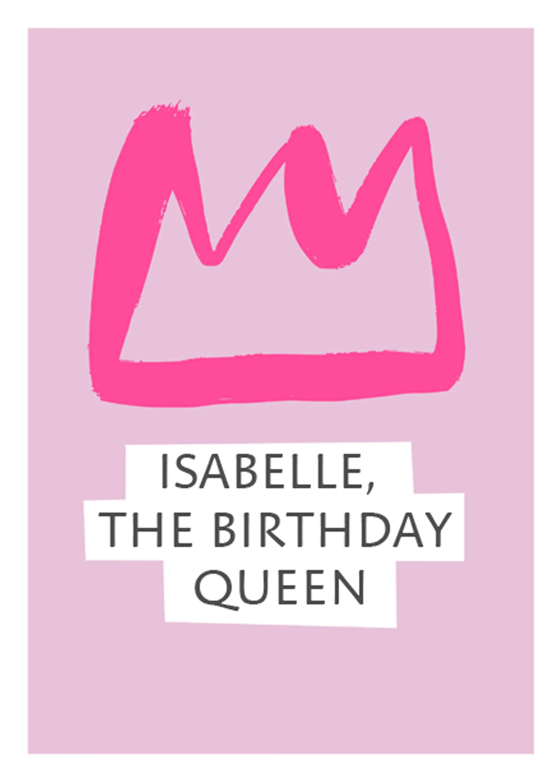 Personalised Birthday Queen Card For Daughter