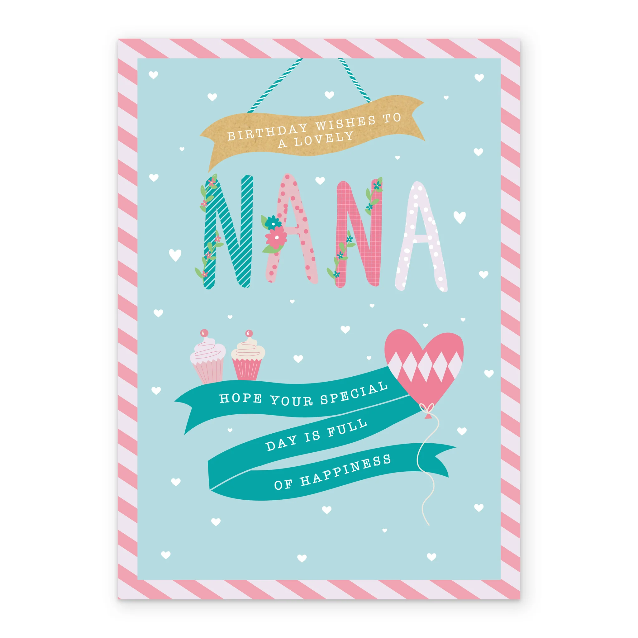 Personalised Birthday Wishes Nana Cupcakes Card - Image 2