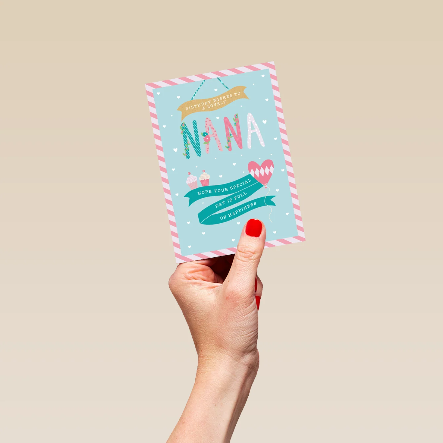 Personalised Birthday Wishes Nana Cupcakes Card - Image 4