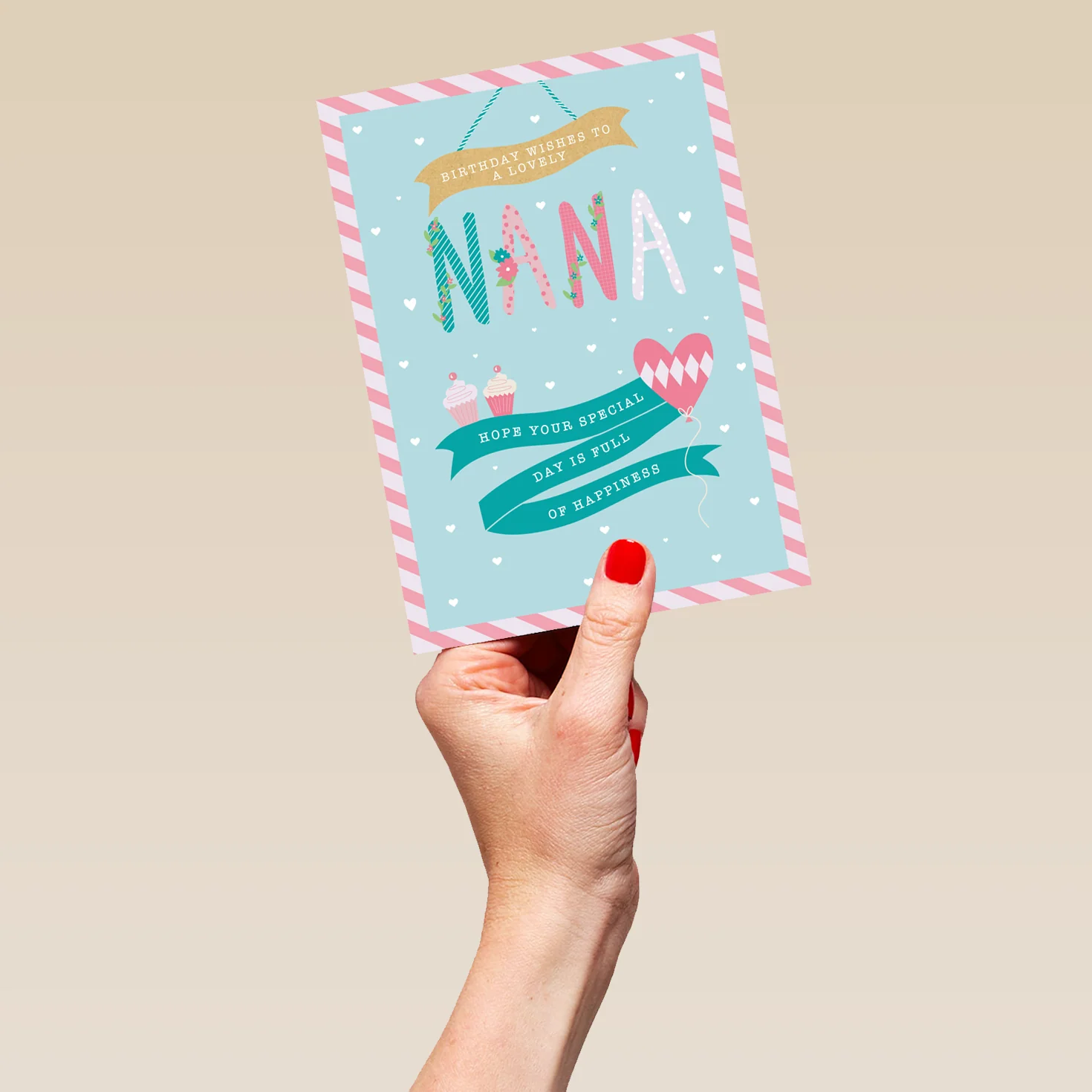 Personalised Birthday Wishes Nana Cupcakes Card - Image 5