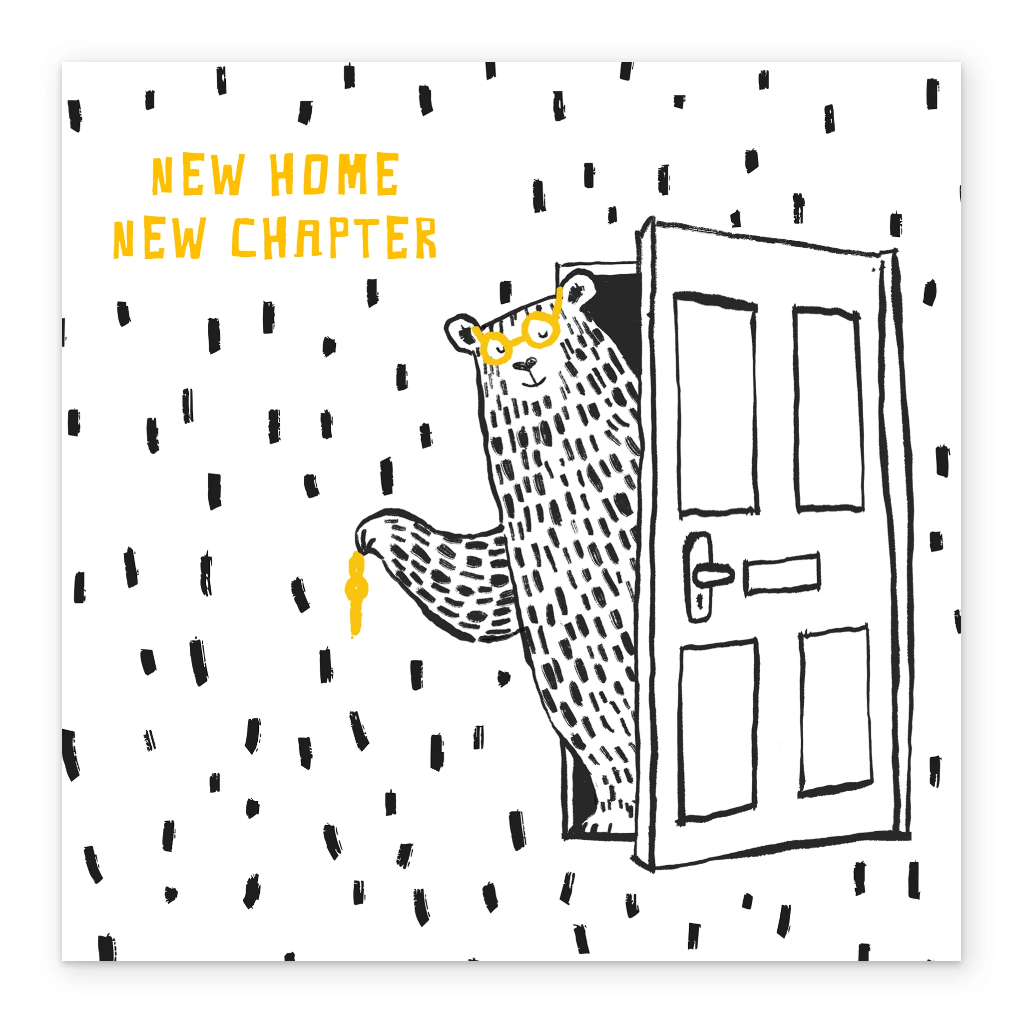 Personalised Black & White Bear New Home Card - Image 2