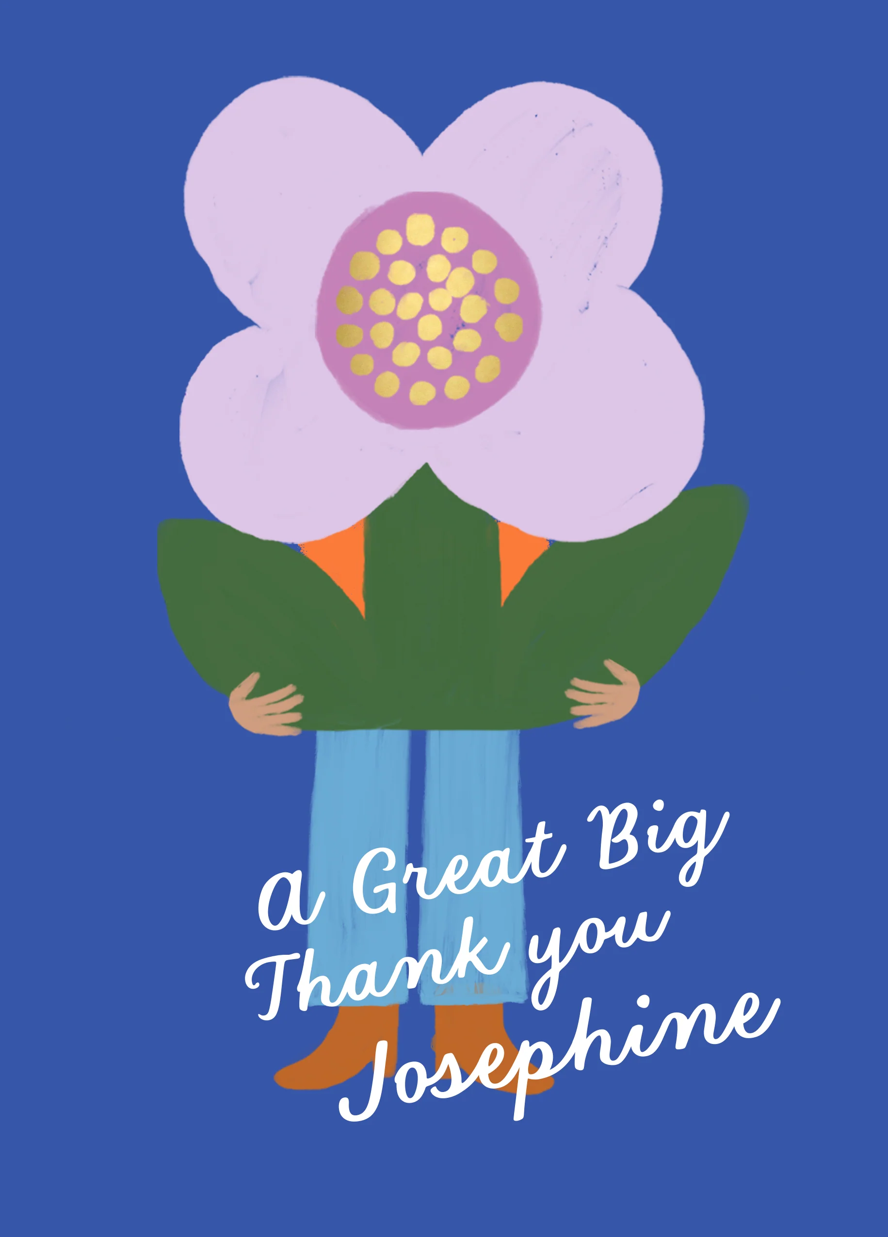 Personalised 'Blooming Great' Illustrated Thank You Card