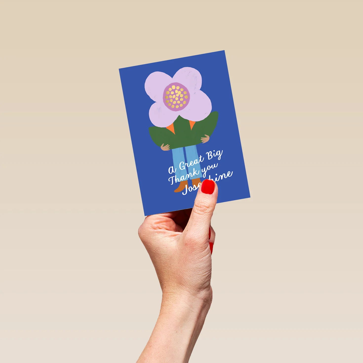 Personalised 'Blooming Great' Illustrated Thank You Card - Image 4