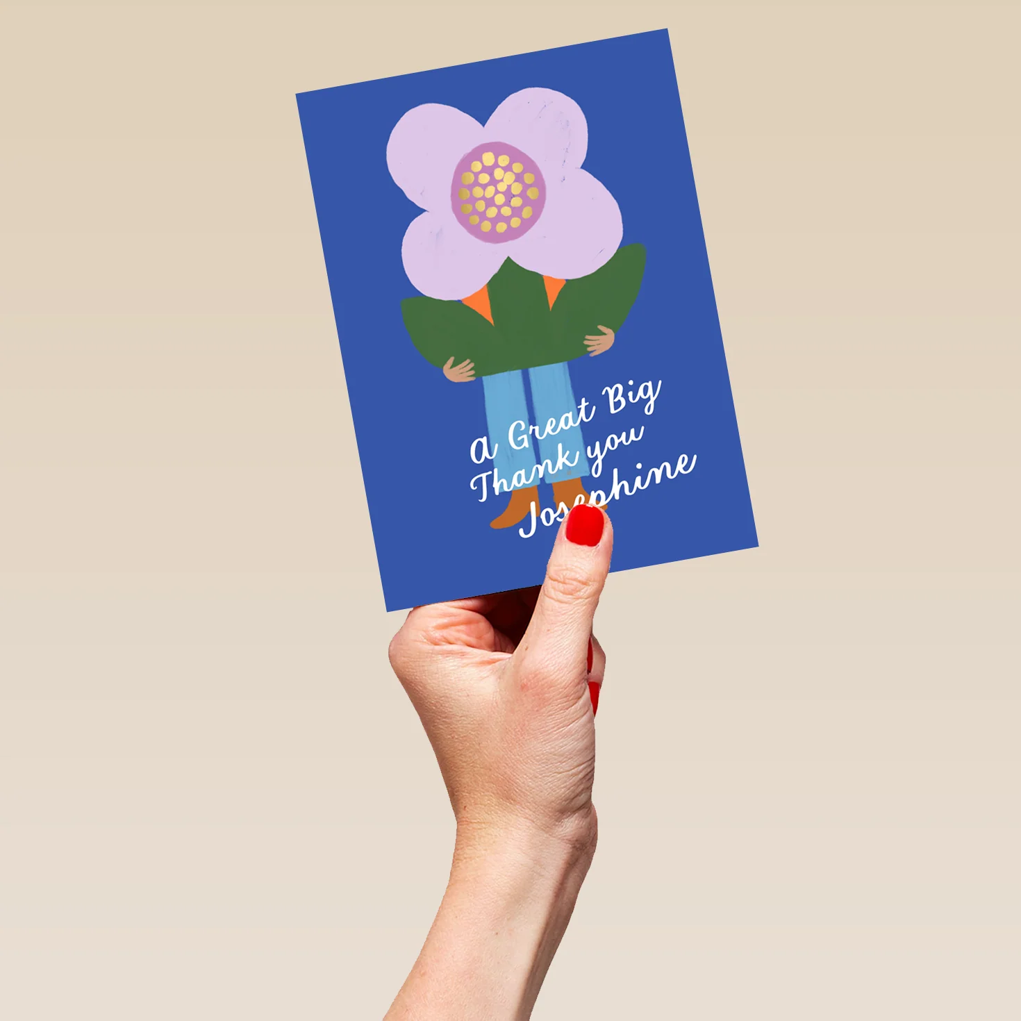 Personalised 'Blooming Great' Illustrated Thank You Card - Image 5