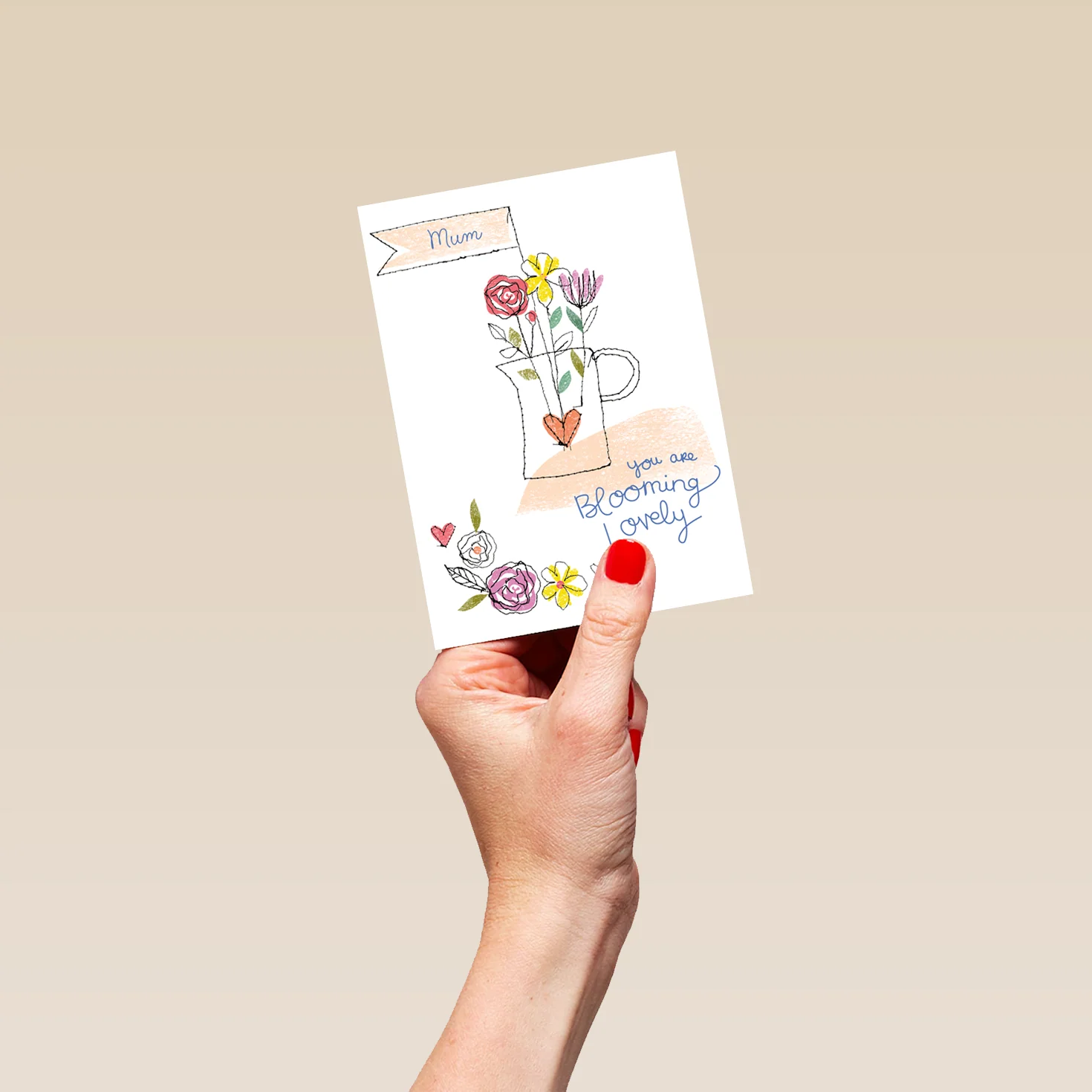 Personalised Blooming Lovely Flower Jug Mother's Day Card For Mum - Image 4